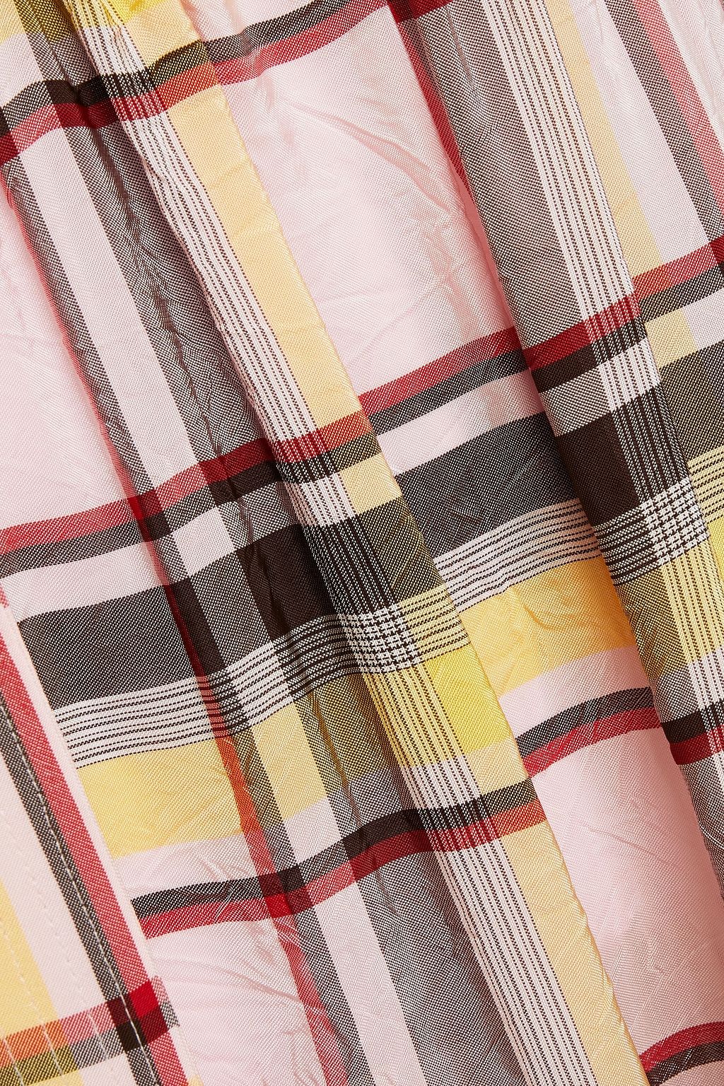 M MISSONI Belted checked crinkled-sateen maxi dress