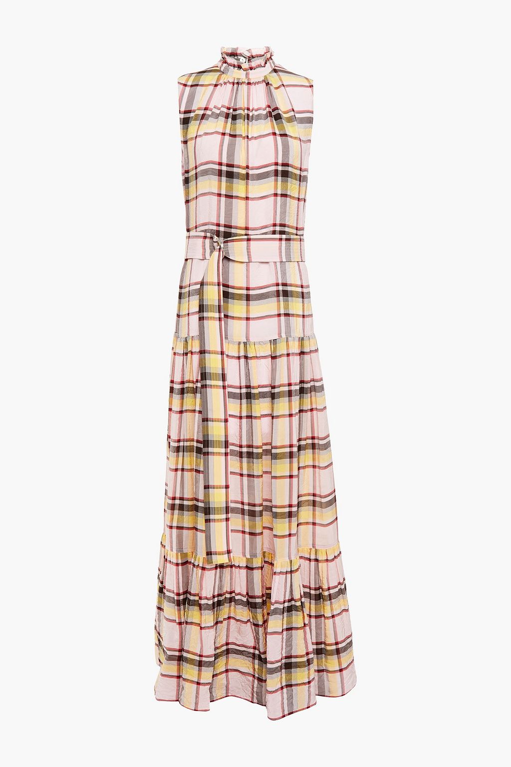 M MISSONI Belted checked crinkled-sateen maxi dress | THE OUTNET