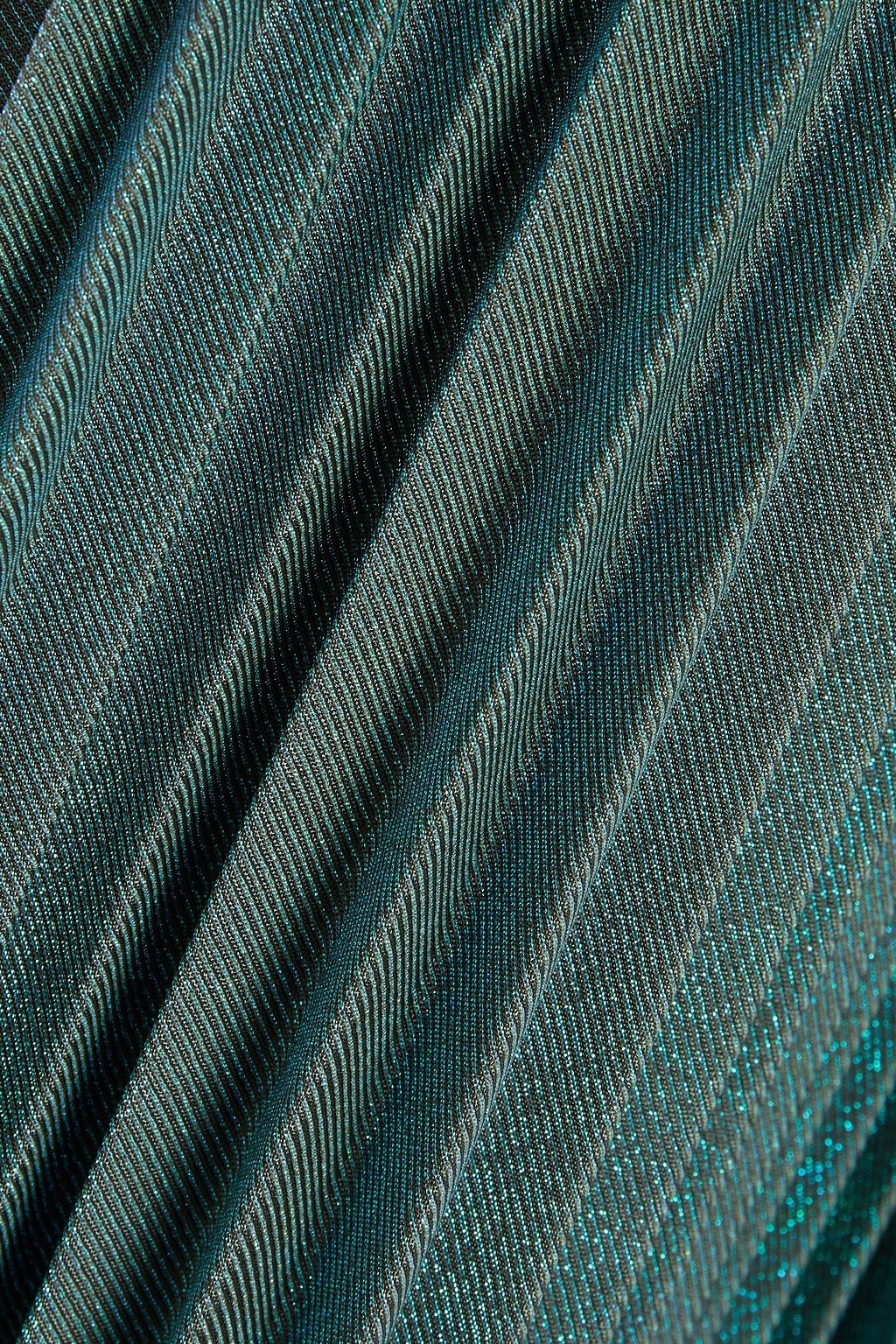 M MISSONI Pleated iridescent crochet-knit midi skirt