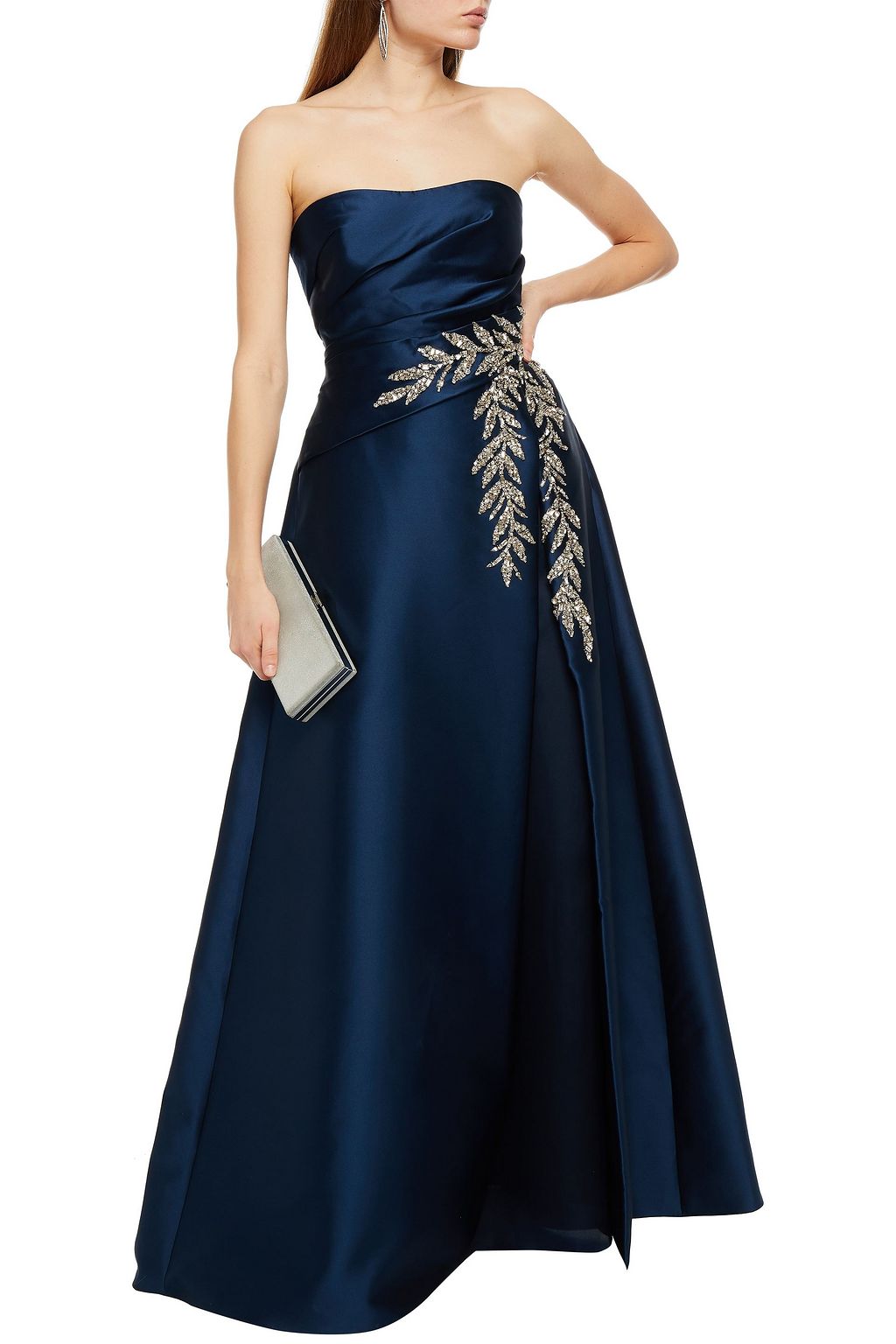 CAROLINA HERRERA Strapless embellished duchesse-satin gown
