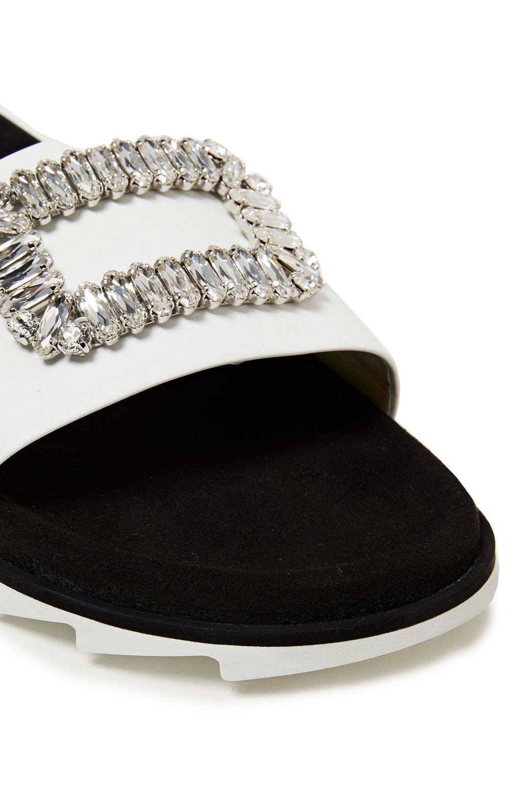 ROGER VIVIER Slidy Viv embellished leather slides