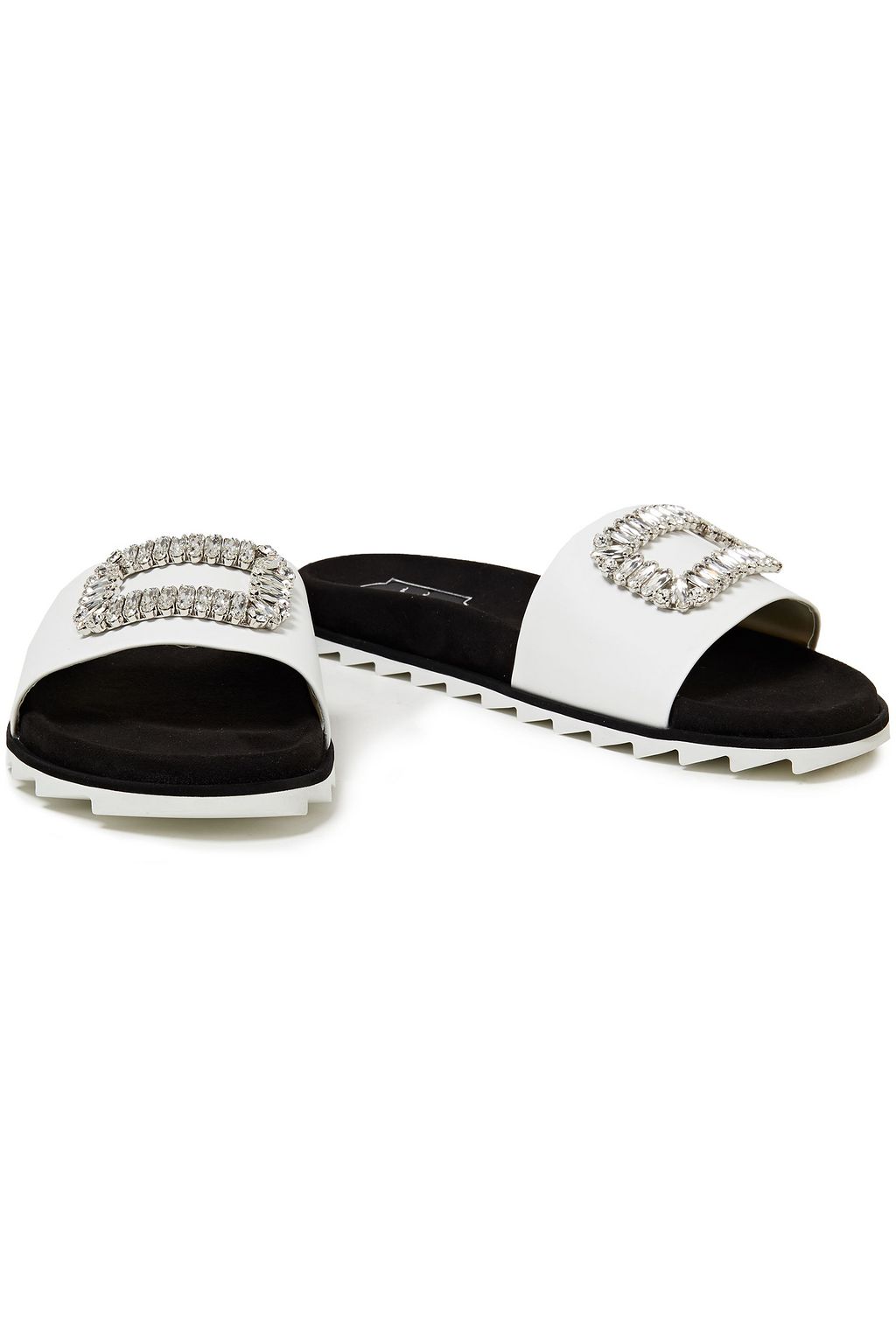 ROGER VIVIER Slidy Viv embellished leather slides