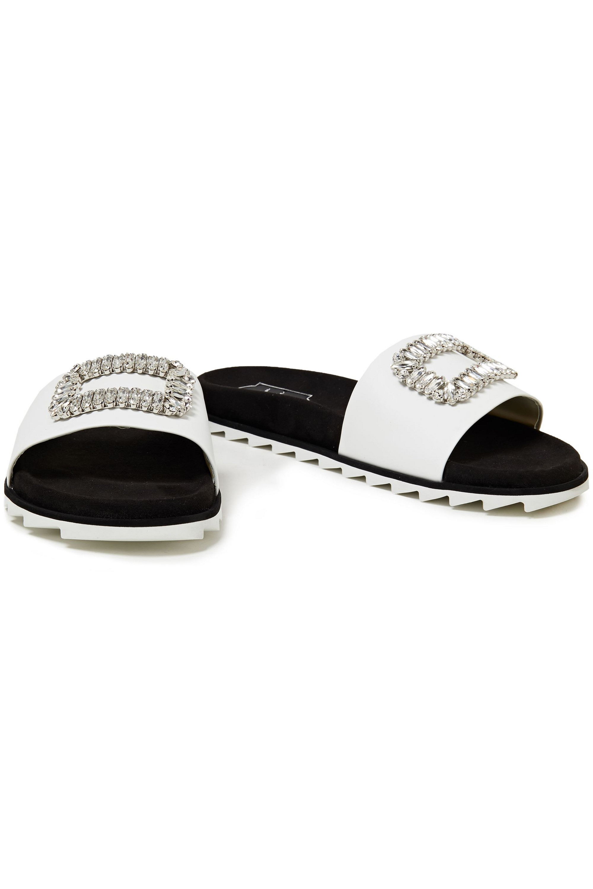 ROGER VIVIER Slidy Viv embellished leather slides thumbnail