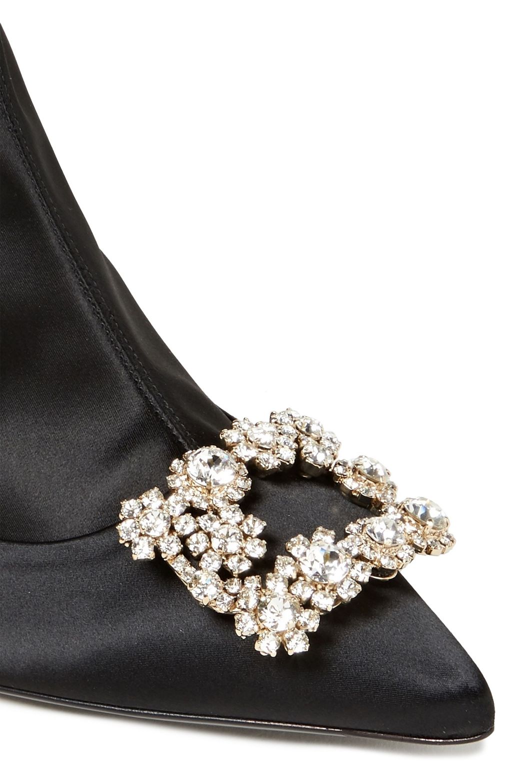 ROGER VIVIER Crystal-embellished stretch-satin ankle boots