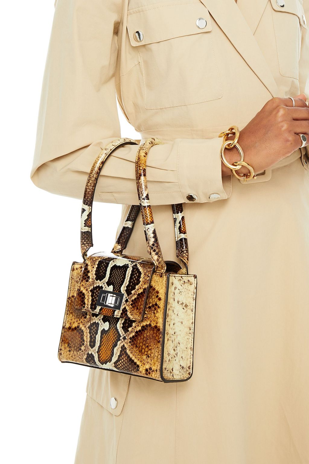 BY FAR Sabrina croc-effect leather tote