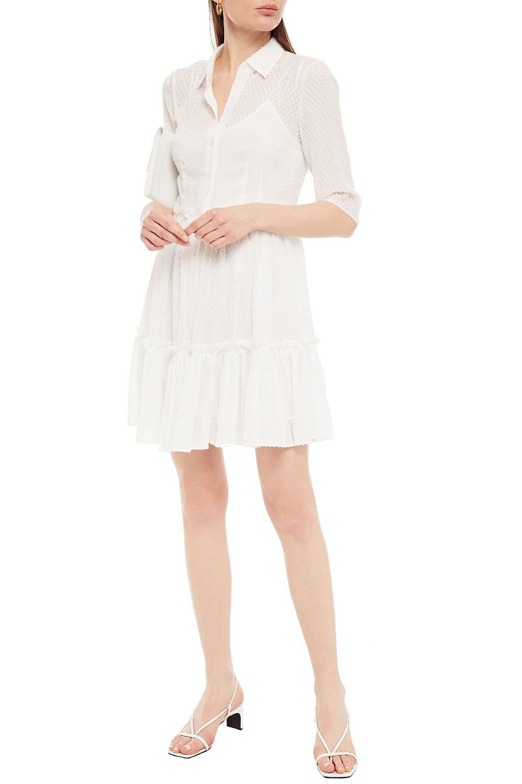 CLAUDIE PIERLOT Randall ruffled fil coupé mini dress
