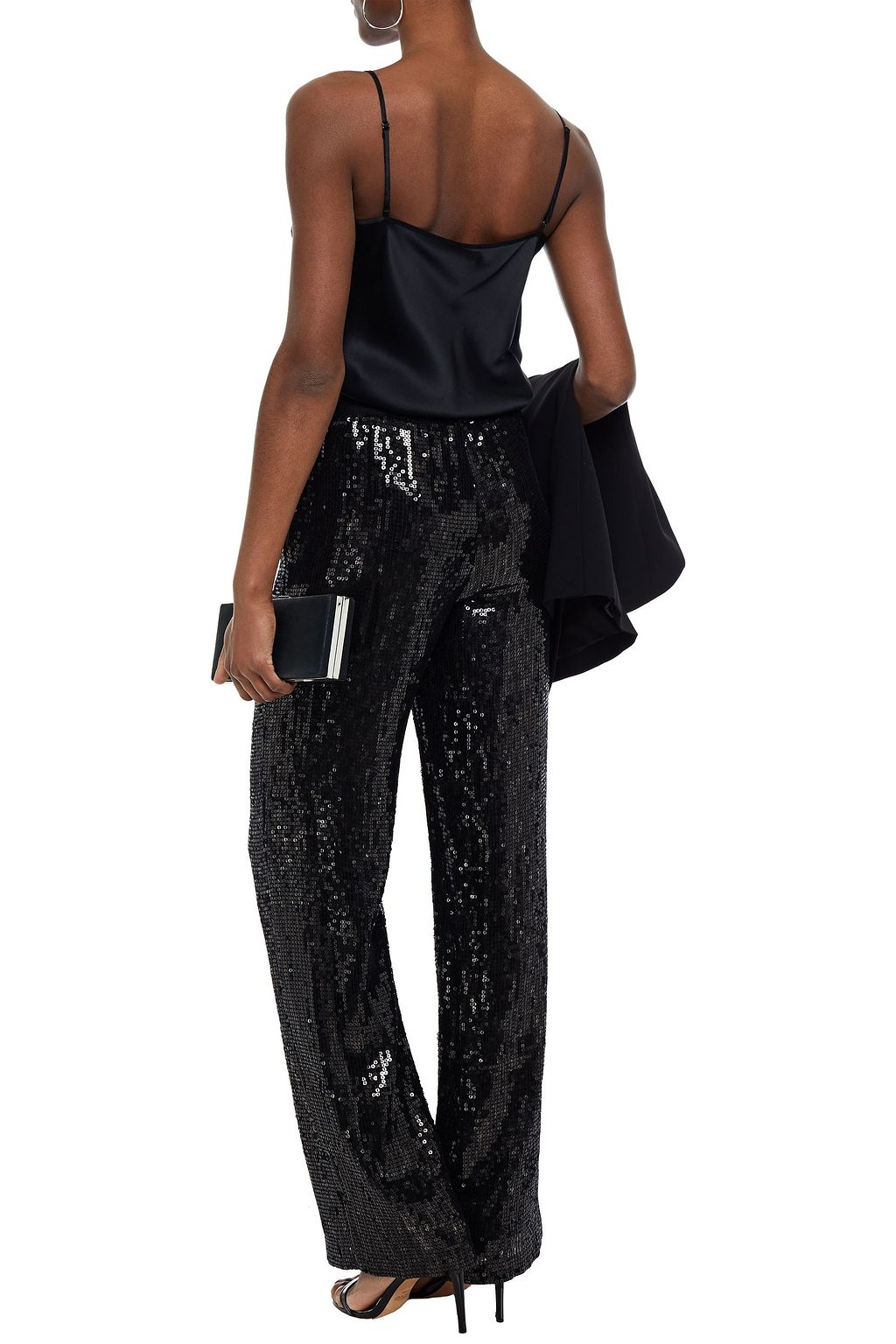 ALICE + OLIVIA Raquel sequined chiffon straight-leg pants