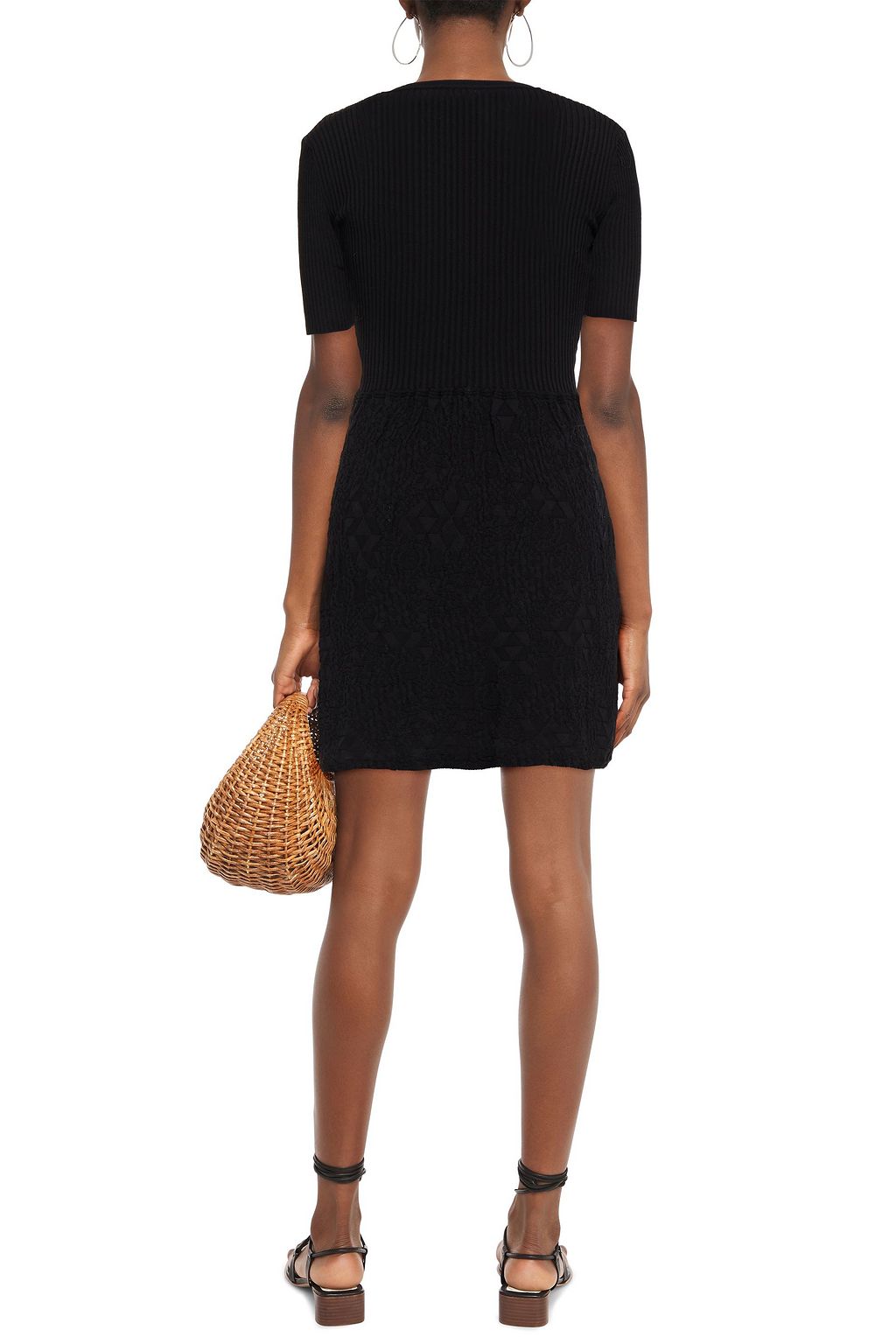 M MISSONI Ribbed and crochet-knit cotton dress