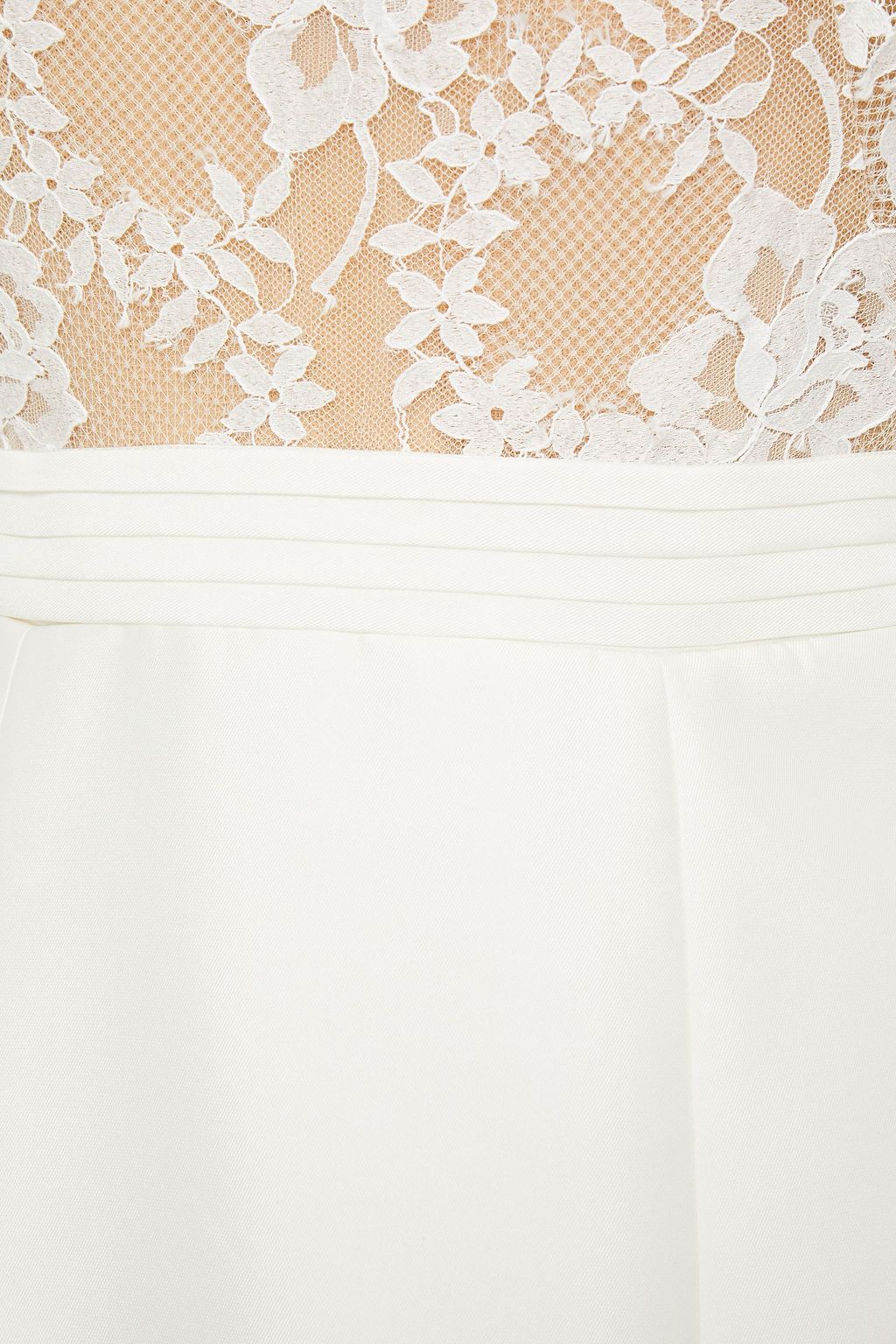 CAROLINA HERRERA Josette lace-paneled ruffled cotton-blend twill bridal gown