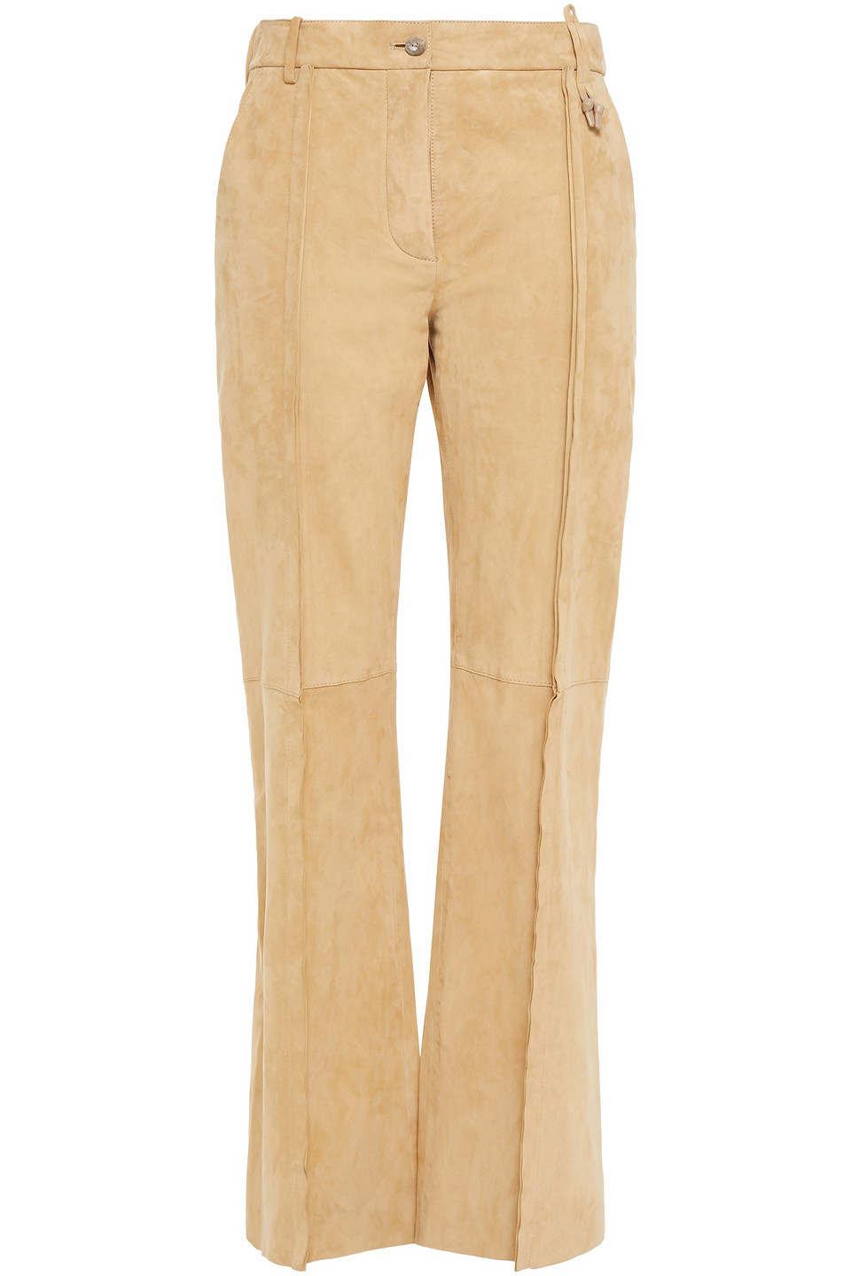 Suede bootcut pants