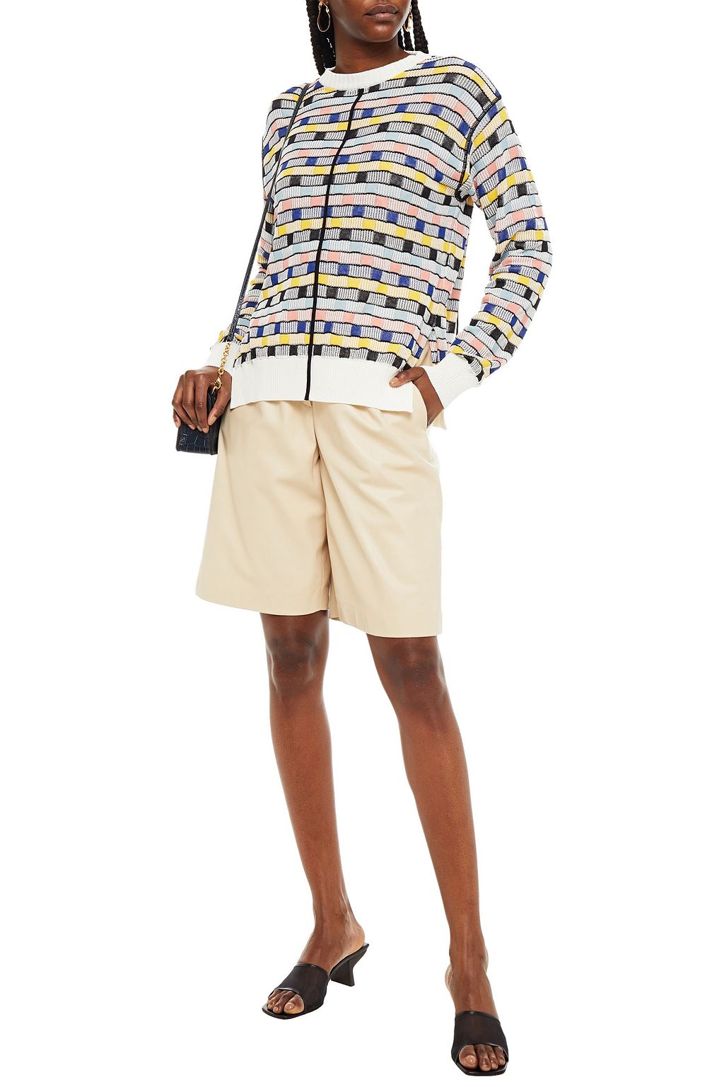 M MISSONI Crochet-knit cotton-blend sweater