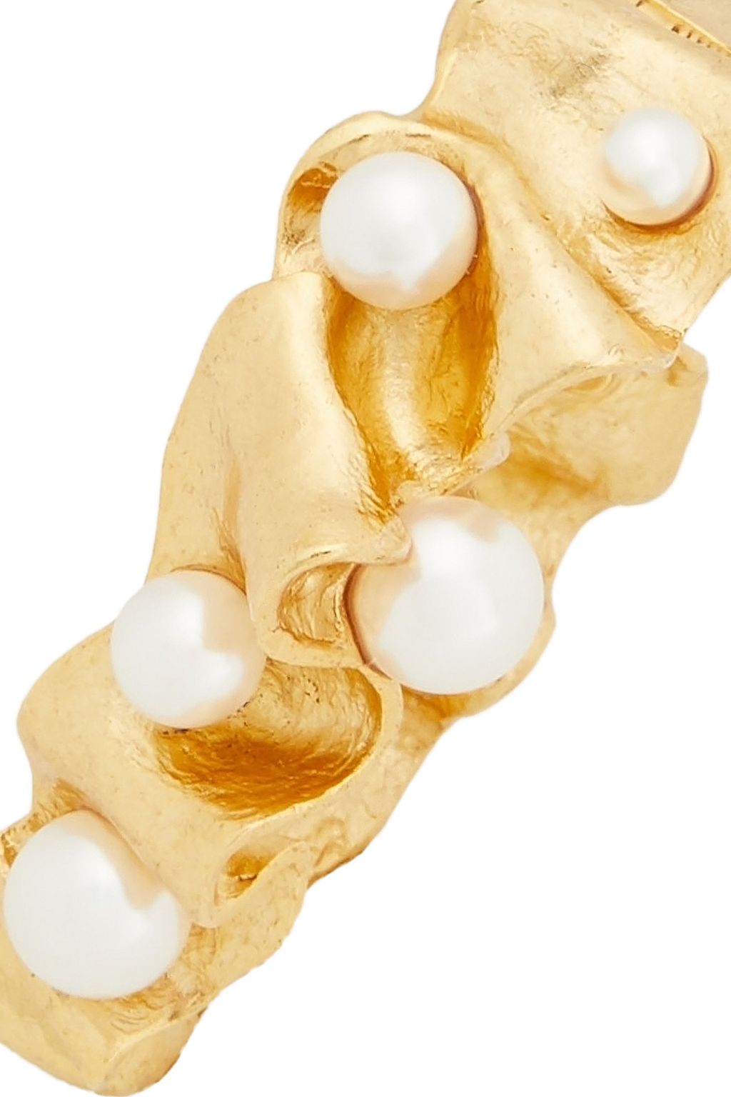 OSCAR DE LA RENTA Gold-tone faux pearl bangle