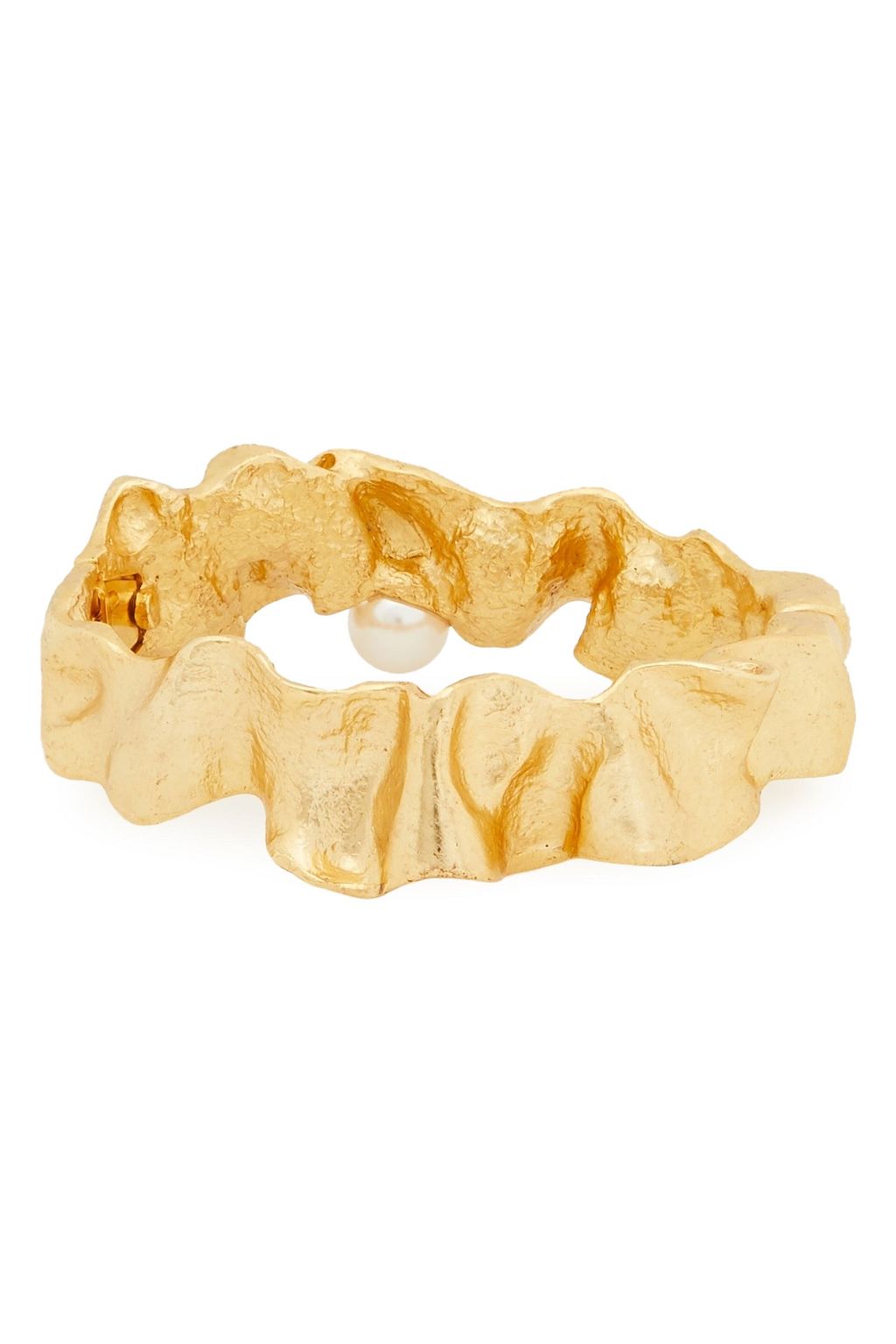 OSCAR DE LA RENTA Gold-tone faux pearl bangle