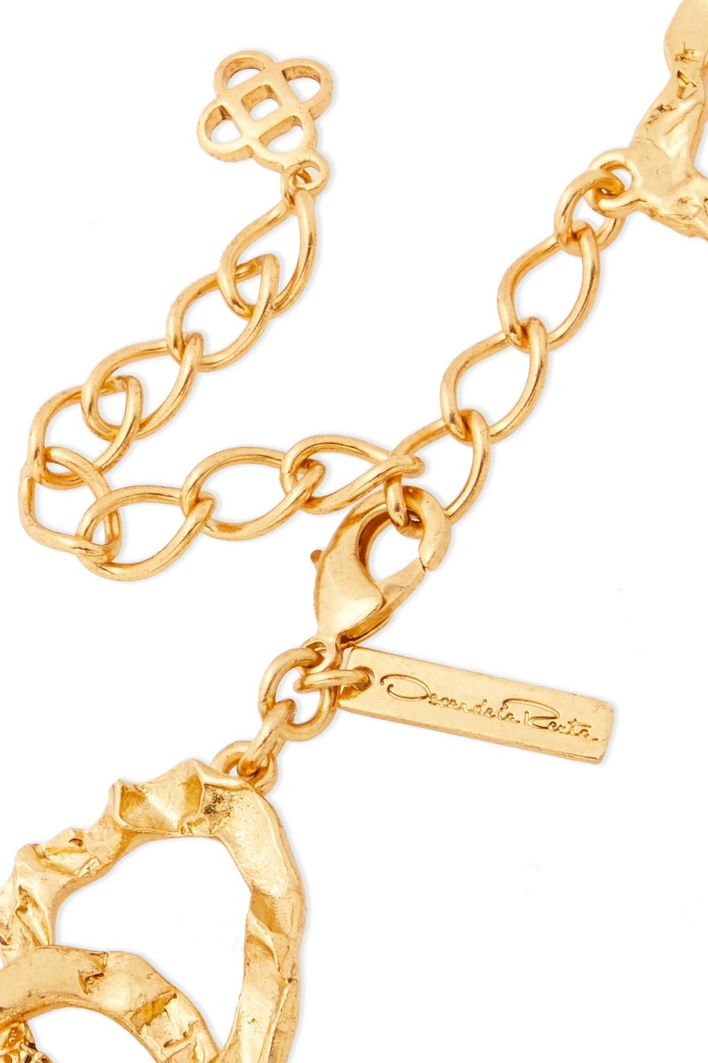 OSCAR DE LA RENTA Hammered gold-tone necklace
