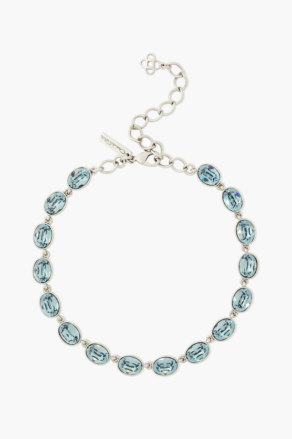 OSCAR DE LA RENTA Silver-tone crystal necklace | THE OUTNET