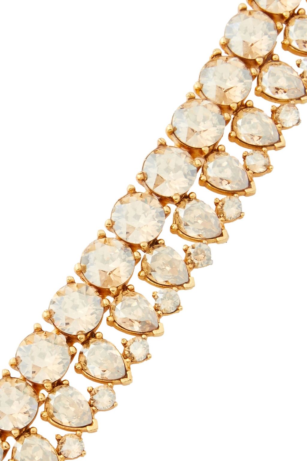 OSCAR DE LA RENTA Gunmetal-tone crystal necklace
