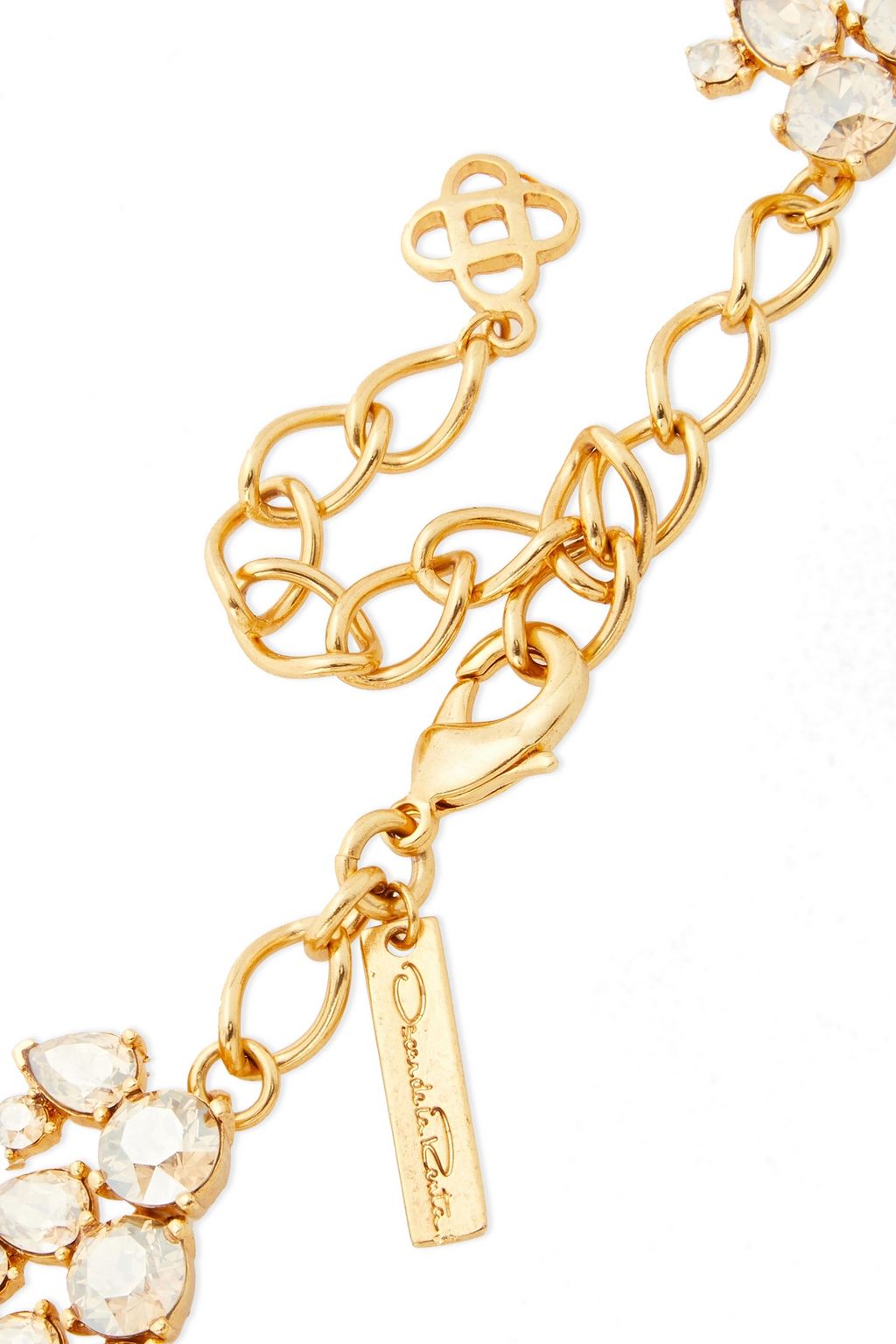 OSCAR DE LA RENTA Gunmetal-tone crystal necklace