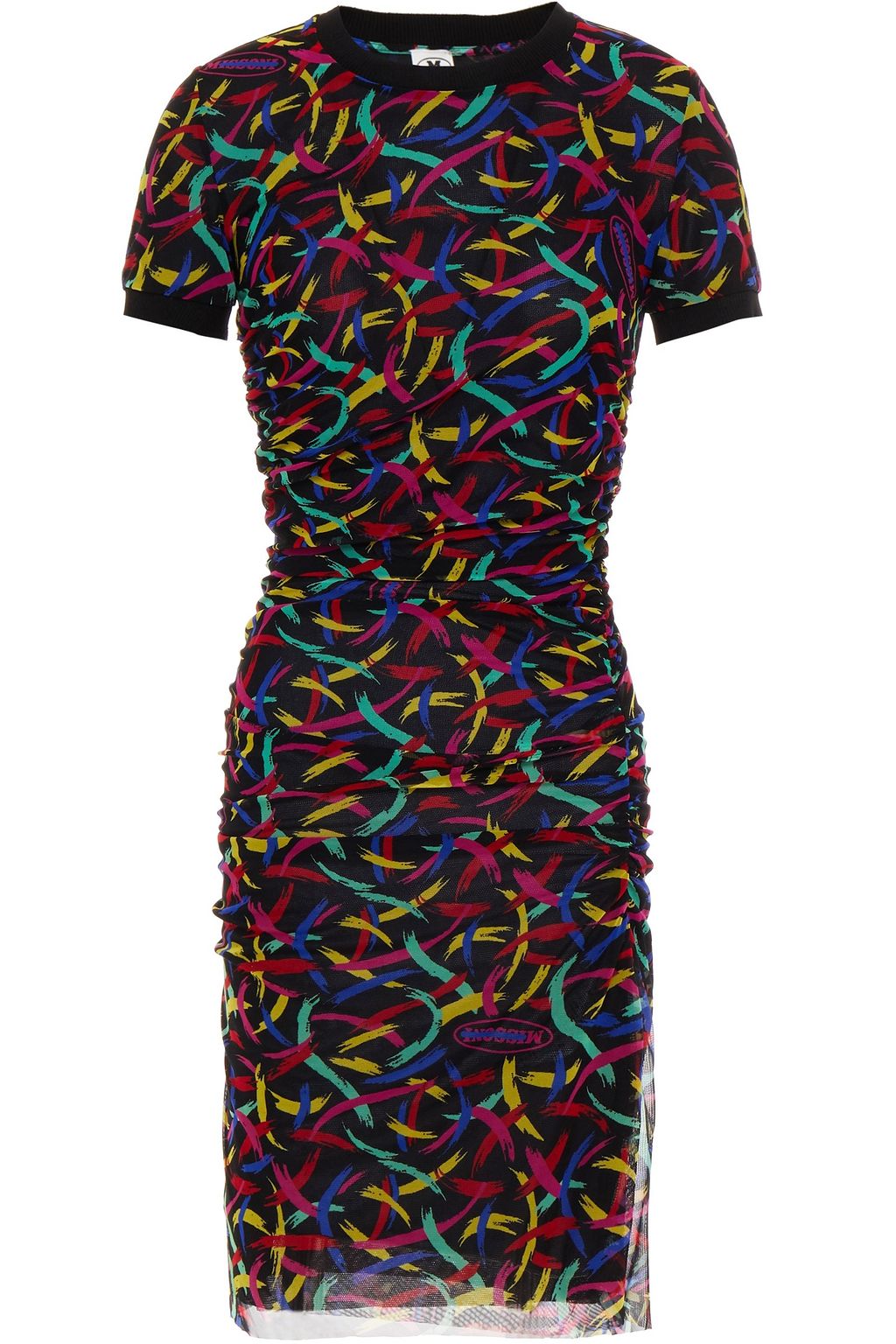 미쏘니 여성 원피스 Black Ruched printed mesh dress 