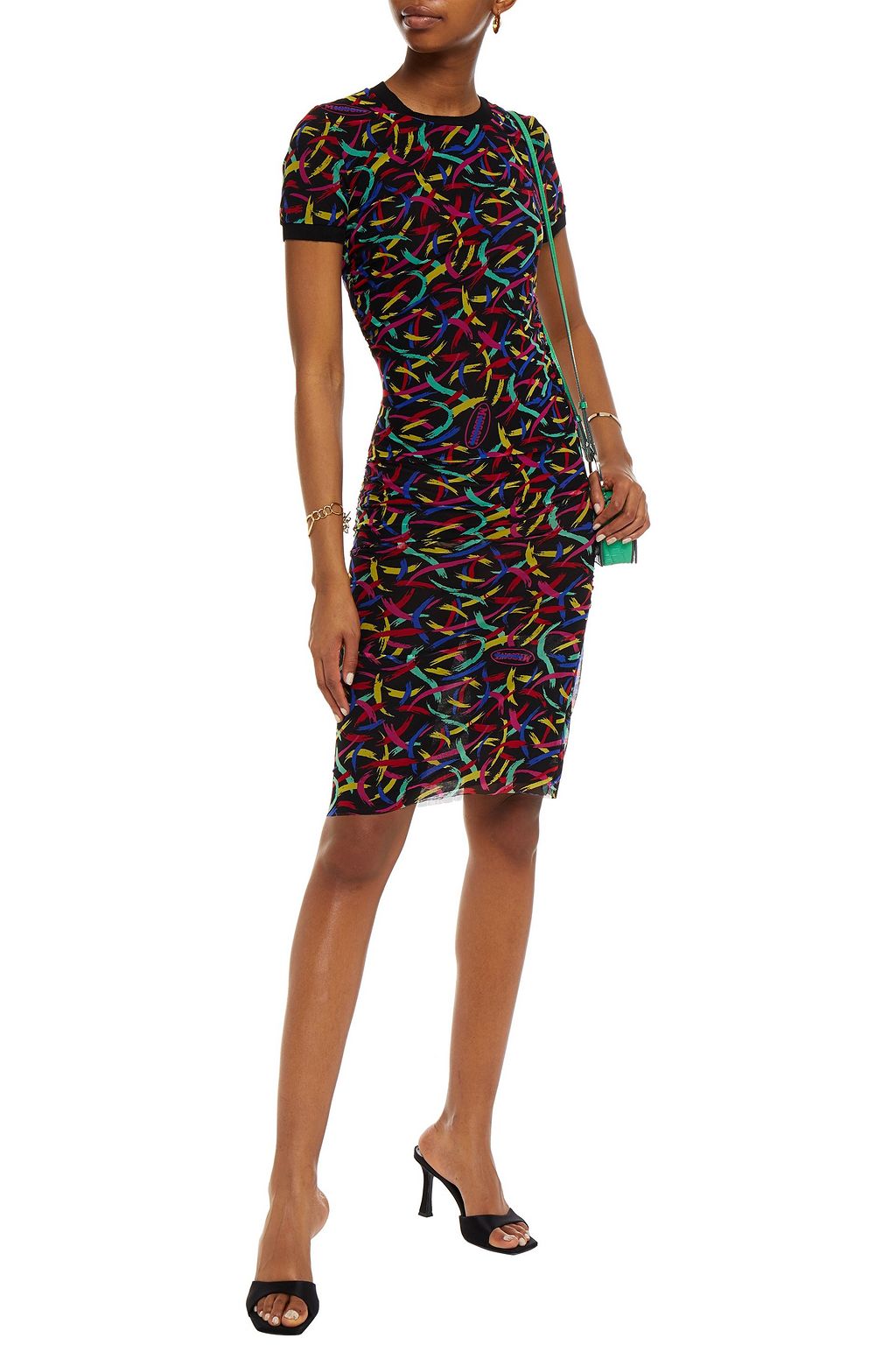 M MISSONI Ruched printed mesh dress