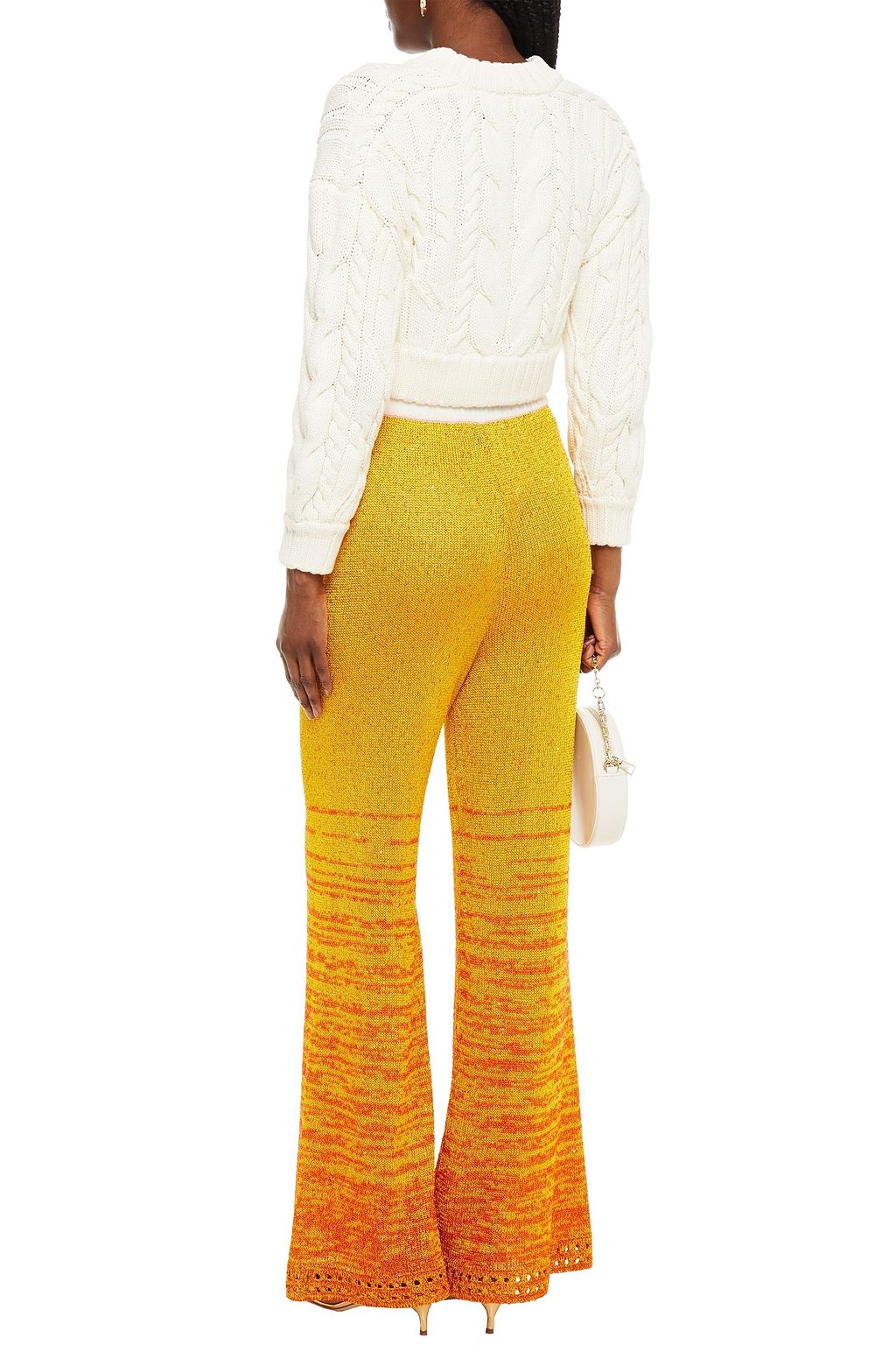 M MISSONI Sequin-embellished knitted wide-leg pants