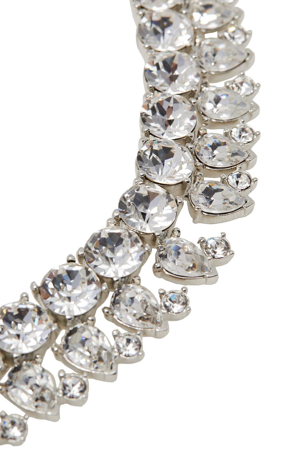 OSCAR DE LA RENTA Gunmetal-tone crystal necklace