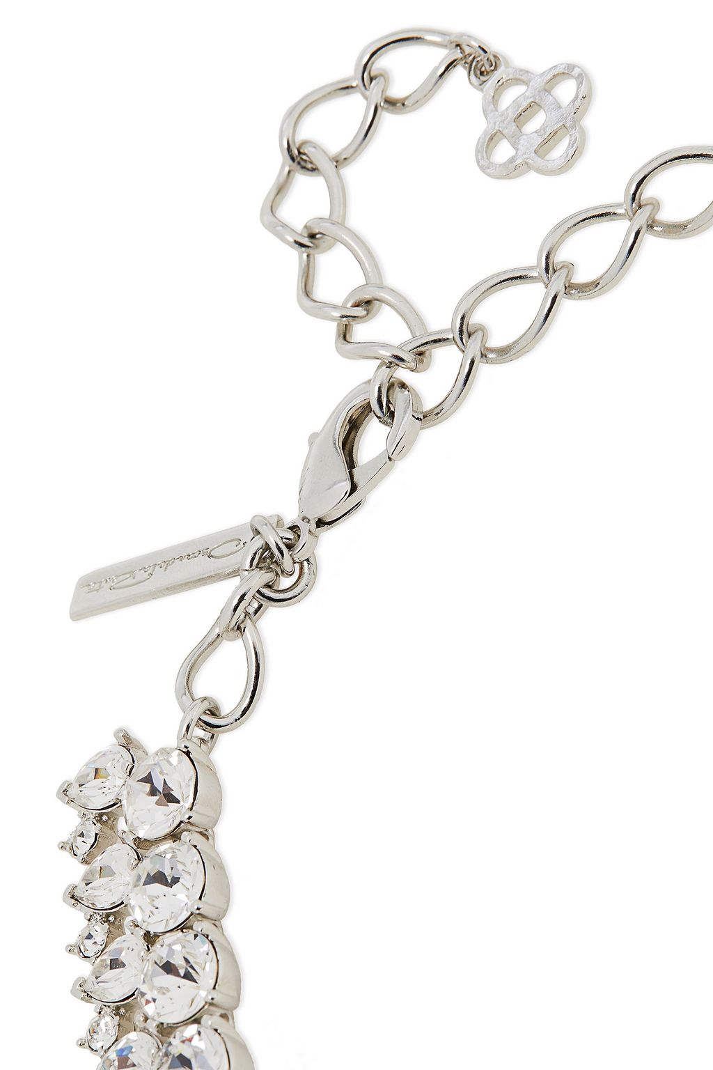 OSCAR DE LA RENTA Gunmetal-tone crystal necklace