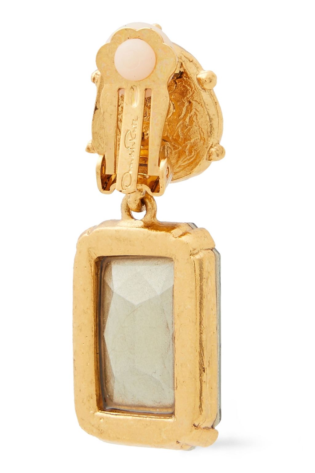 OSCAR DE LA RENTA Gold-tone, crystal and faux pearl clip earrings