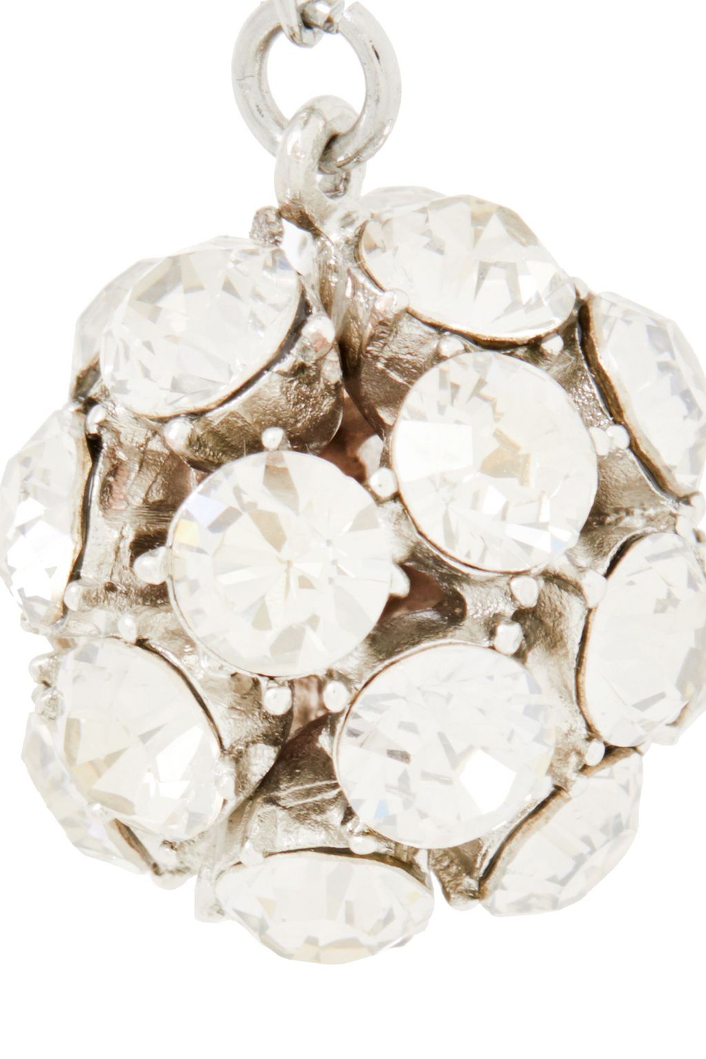 OSCAR DE LA RENTA Silver-tone crystal clip earrings