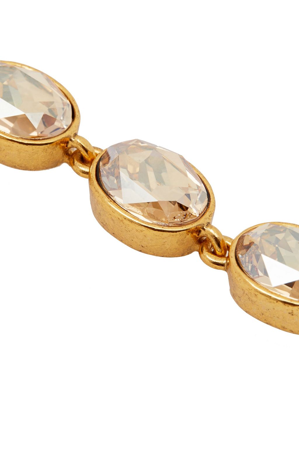 OSCAR DE LA RENTA Gold-tone crystal clip earrings