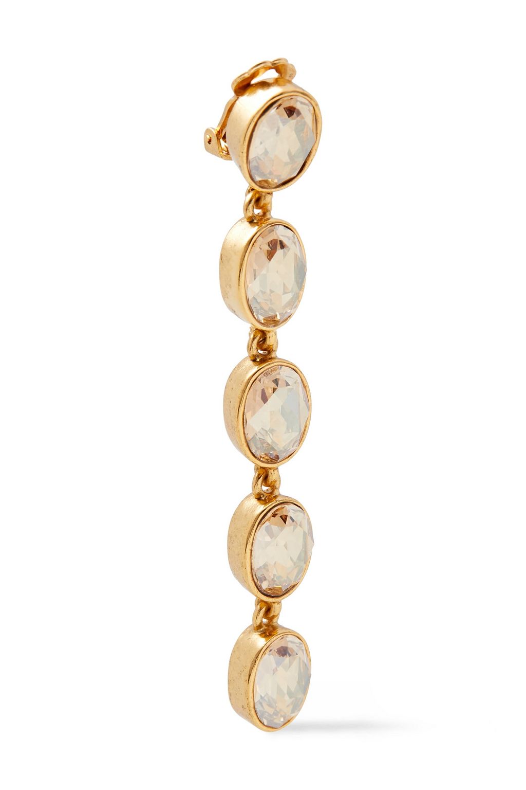 OSCAR DE LA RENTA Gold-tone crystal clip earrings