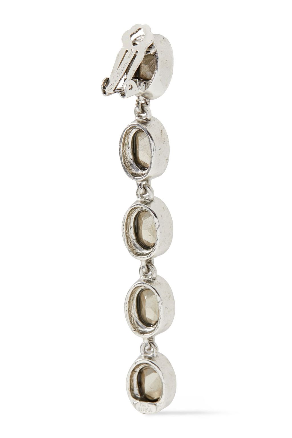 OSCAR DE LA RENTA Gold-tone crystal clip earrings