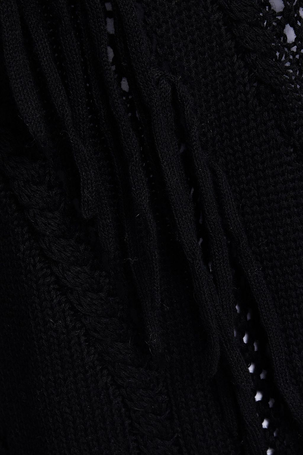 AUTUMN CASHMERE Fringed crochet-knit cotton sweater
