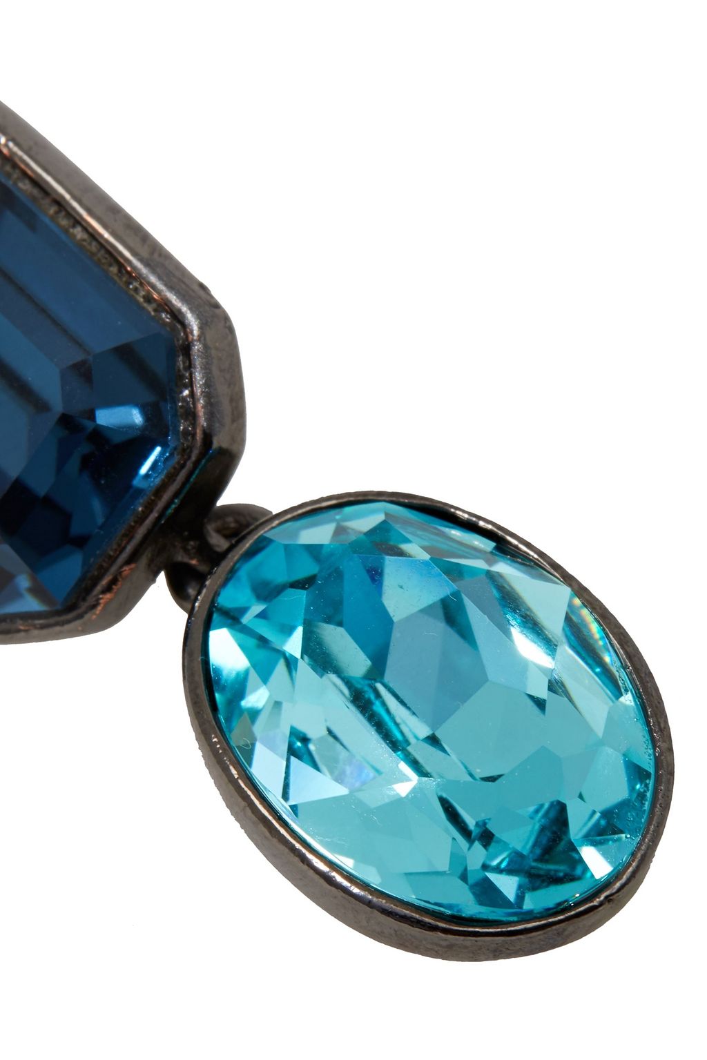 OSCAR DE LA RENTA Gold-tone crystal clip earrings