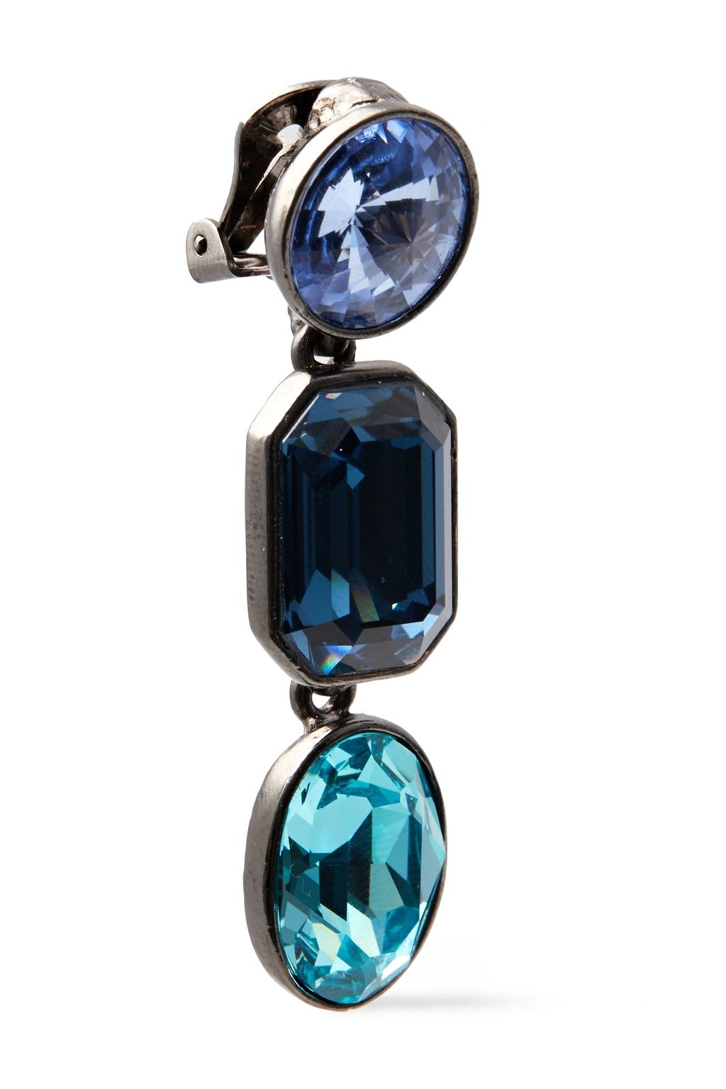 OSCAR DE LA RENTA Gold-tone crystal clip earrings