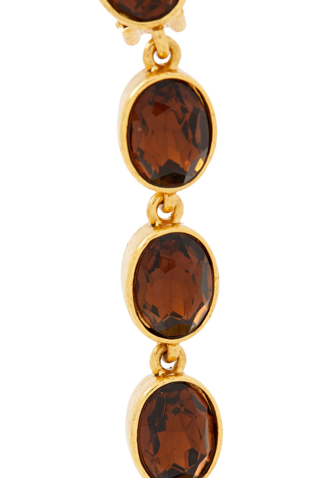 OSCAR DE LA RENTA Gold-tone crystal clip earrings