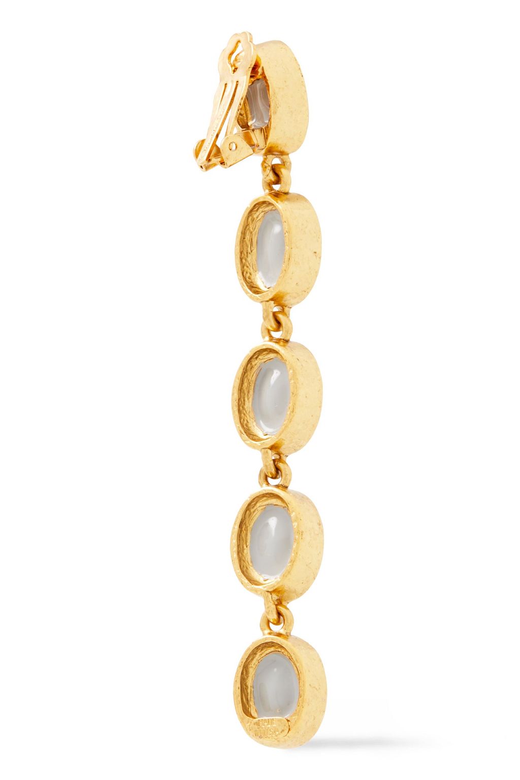 OSCAR DE LA RENTA Gold-tone crystal clip earrings