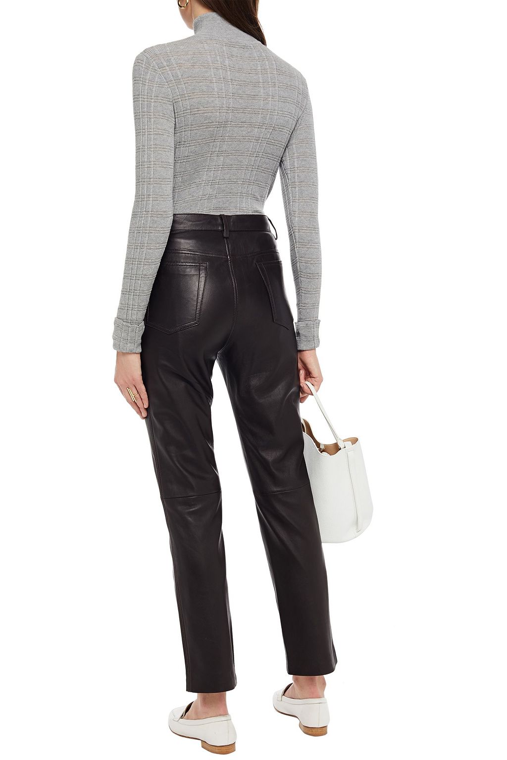 AUTUMN CASHMERE Ribbed cotton turtleneck sweater