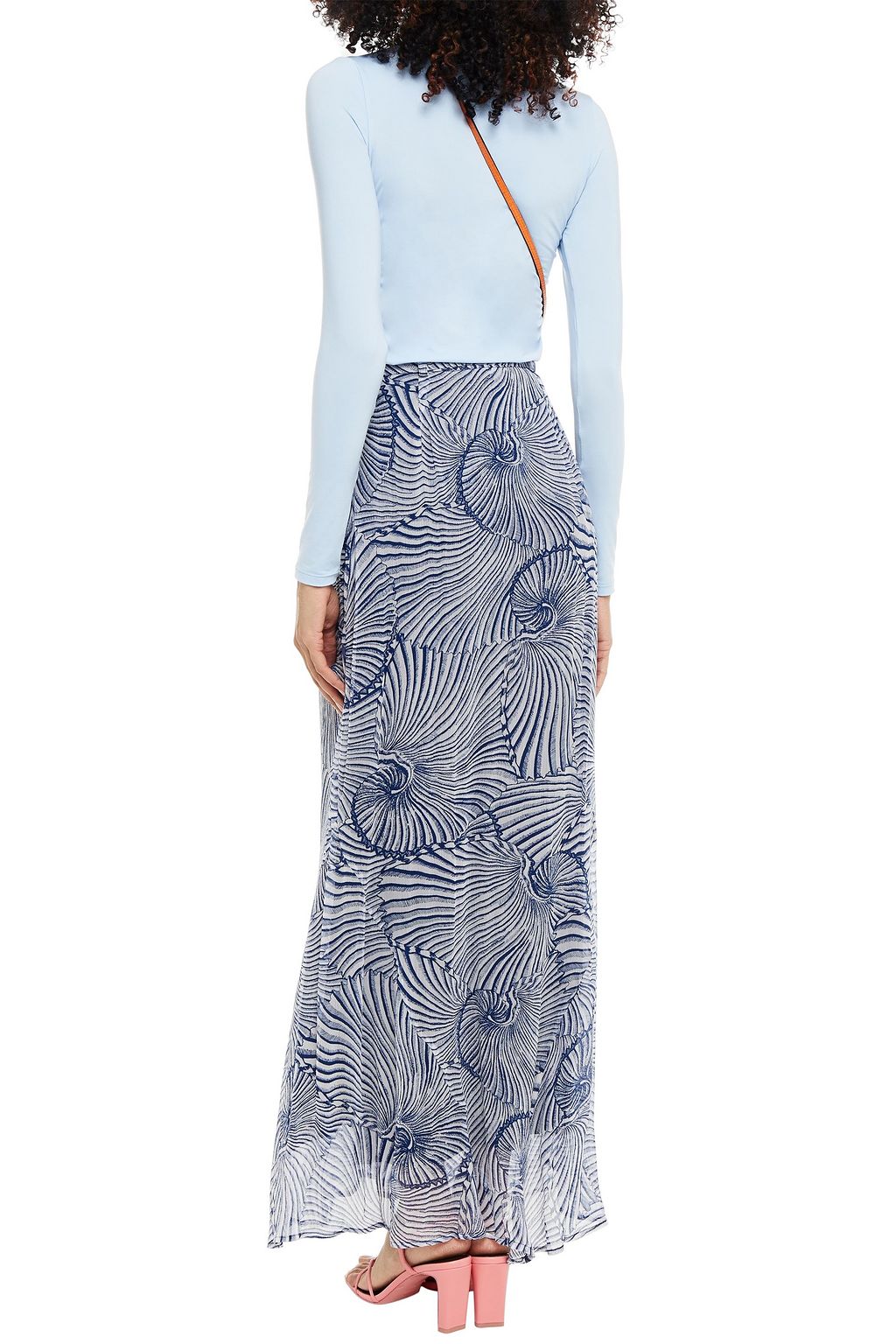 BAUM UND PFERDGARTEN Belted printed crepon maxi skirt