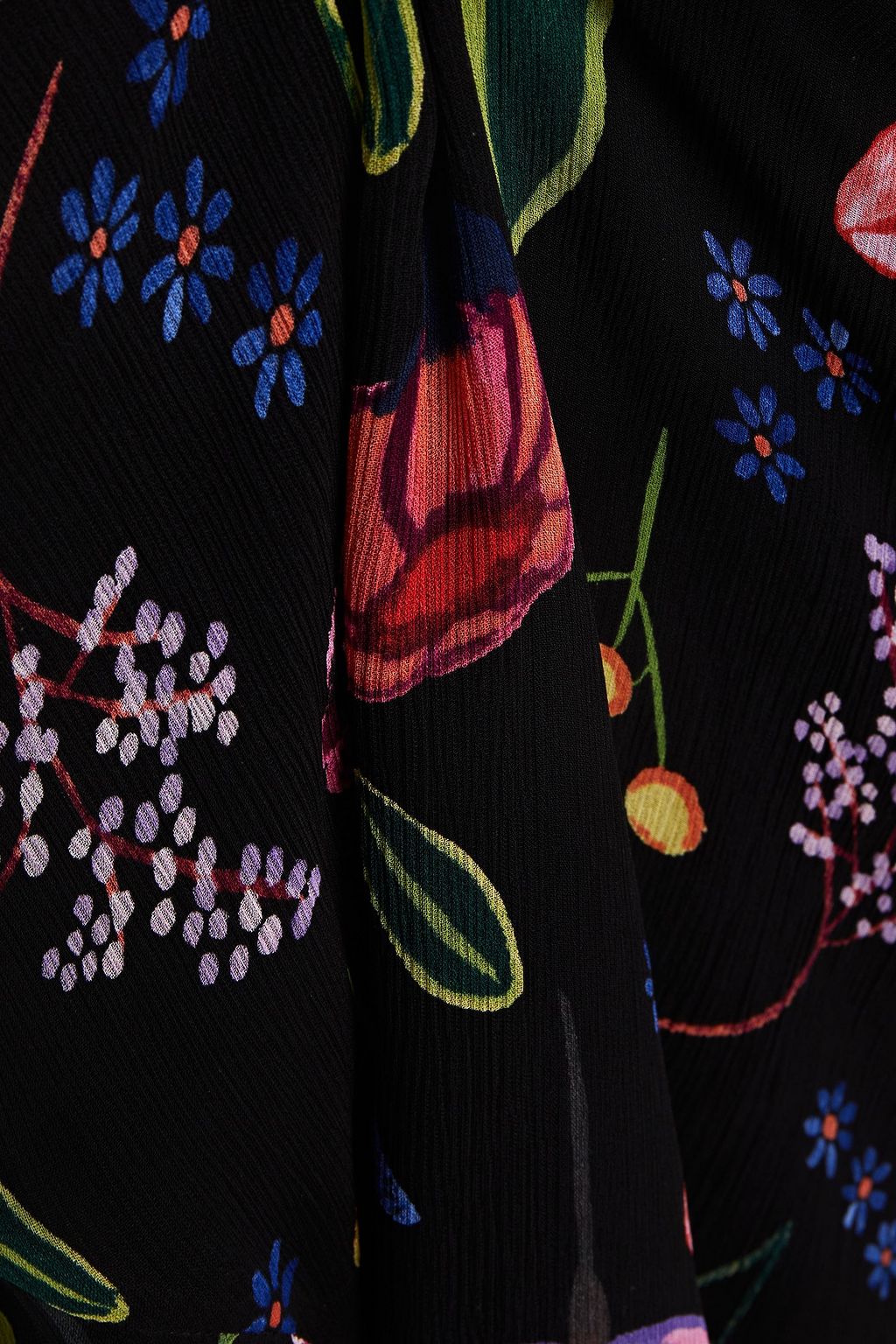 BAUM UND PFERDGARTEN Belted printed crepon maxi skirt