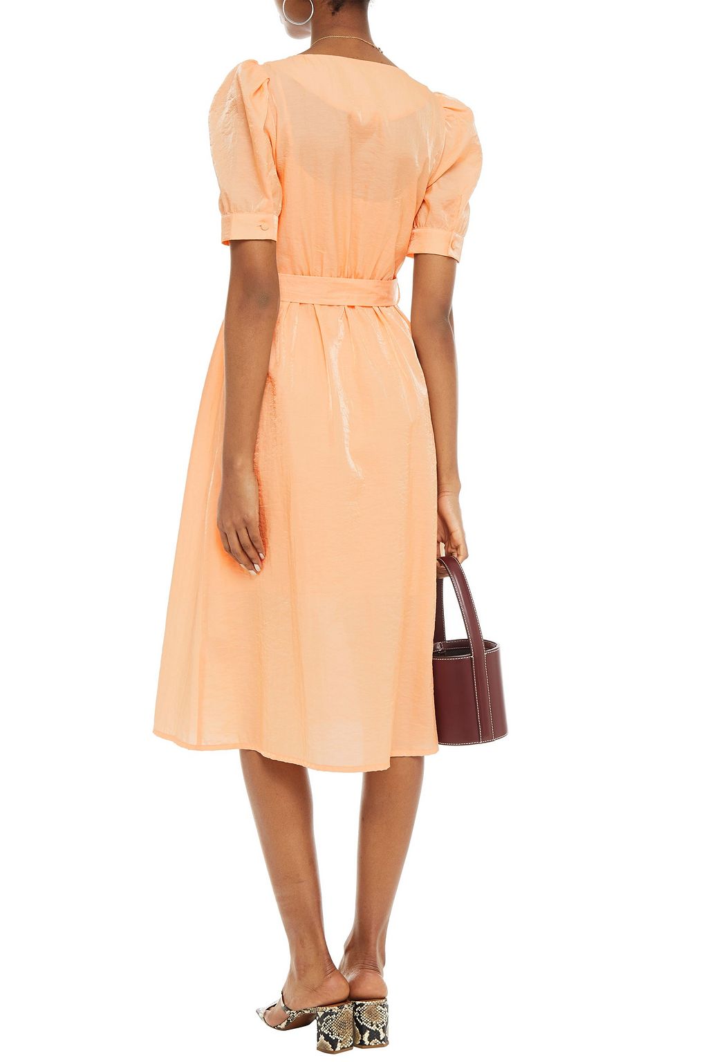 BAUM UND PFERDGARTEN Alma belted moire midi dress