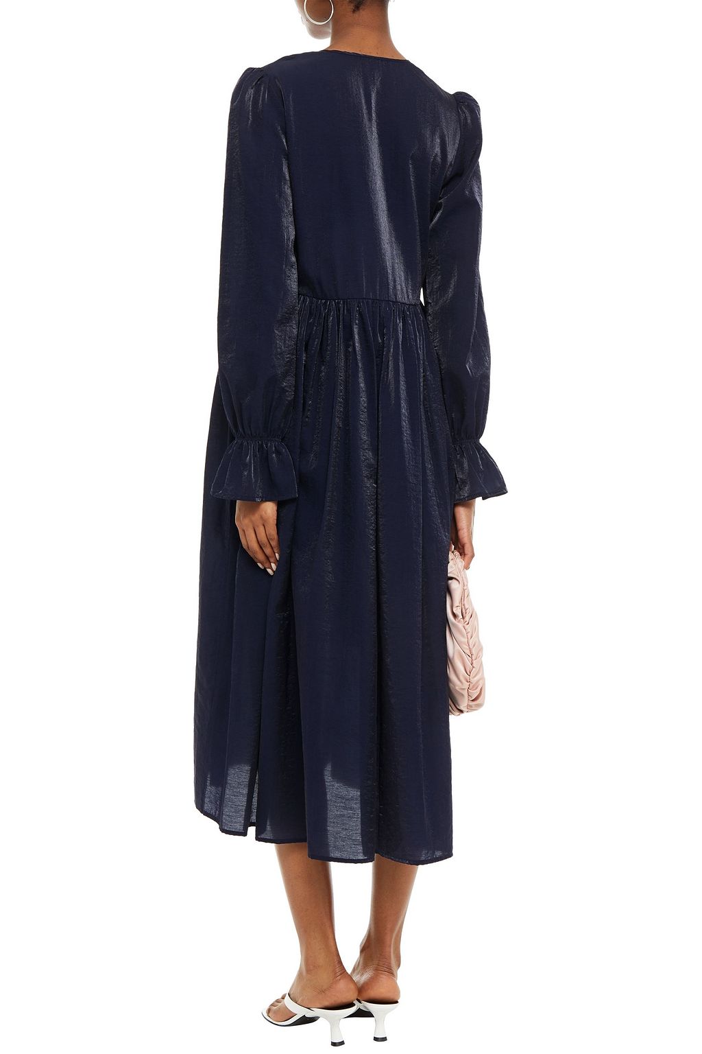 BAUM UND PFERDGARTEN Axelle gathered taffeta midi dress