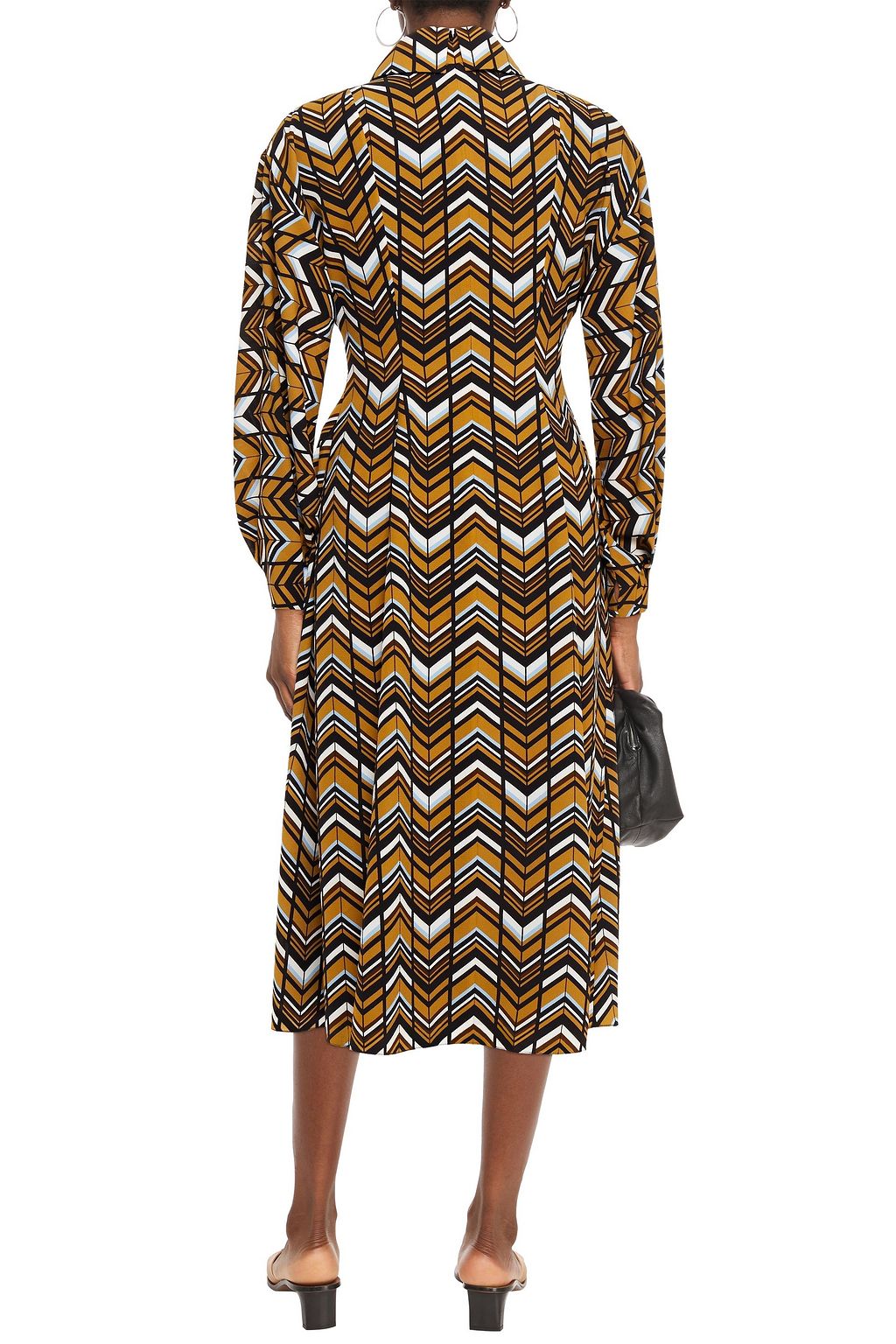 EMILIA WICKSTEAD Dannie pleated printed crepe de chine midi dress