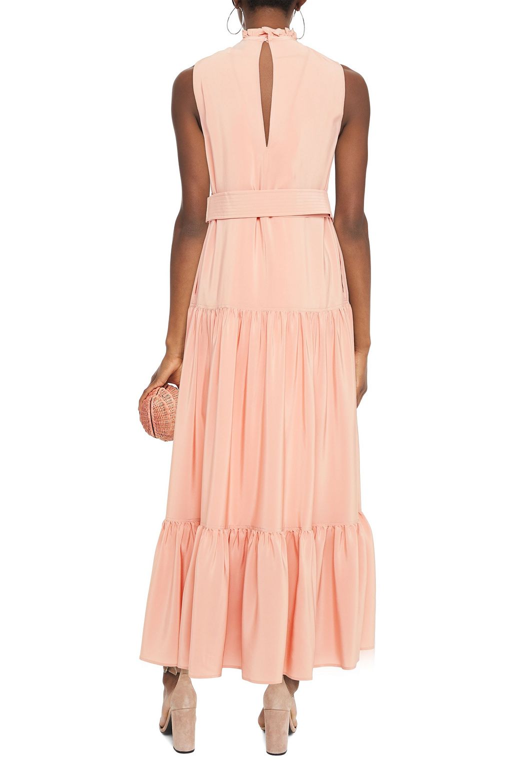 M MISSONI Belted tiered silk crepe de chine maxi dress