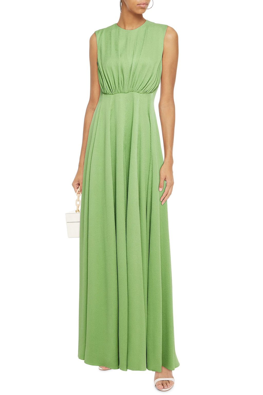 EMILIA WICKSTEAD Giordana gathered hammered silk-satin maxi dress