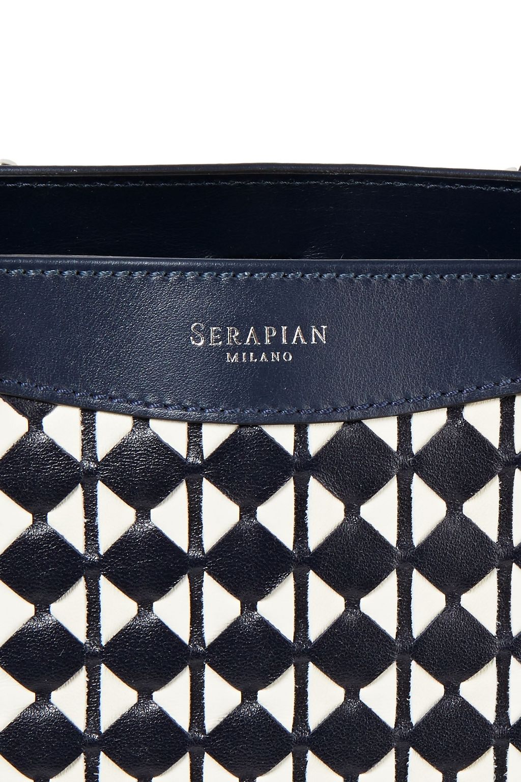 SERAPIAN Mosaico woven leather tote