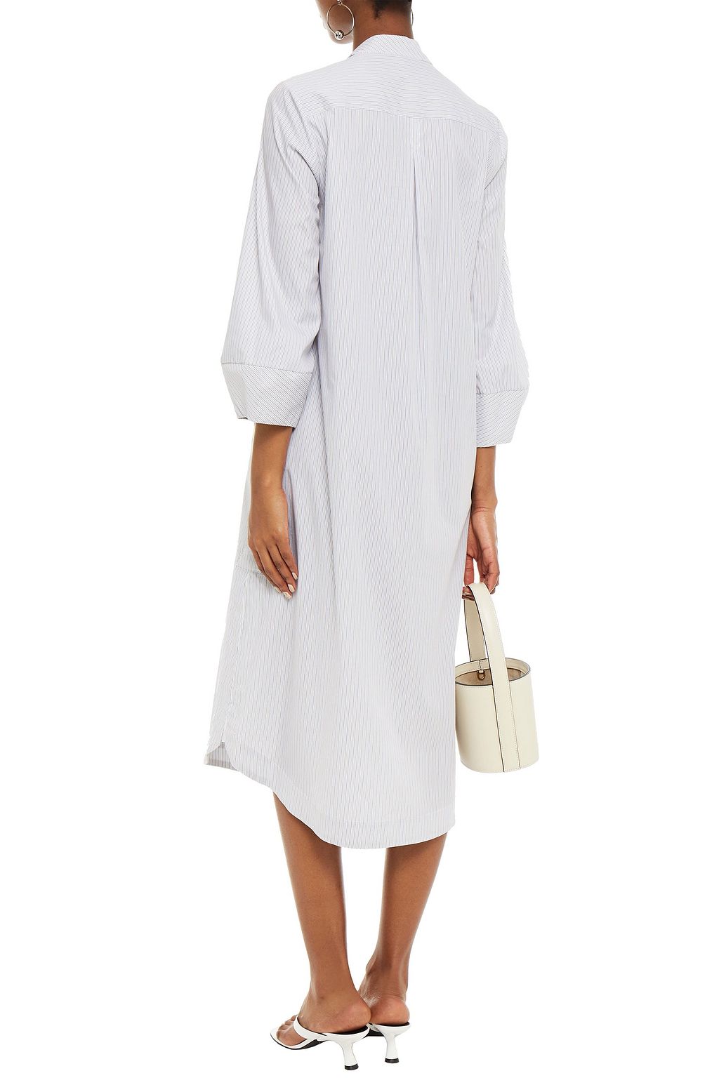 BAUM UND PFERDGARTEN Adwoa striped cotton-blend poplin midi dress