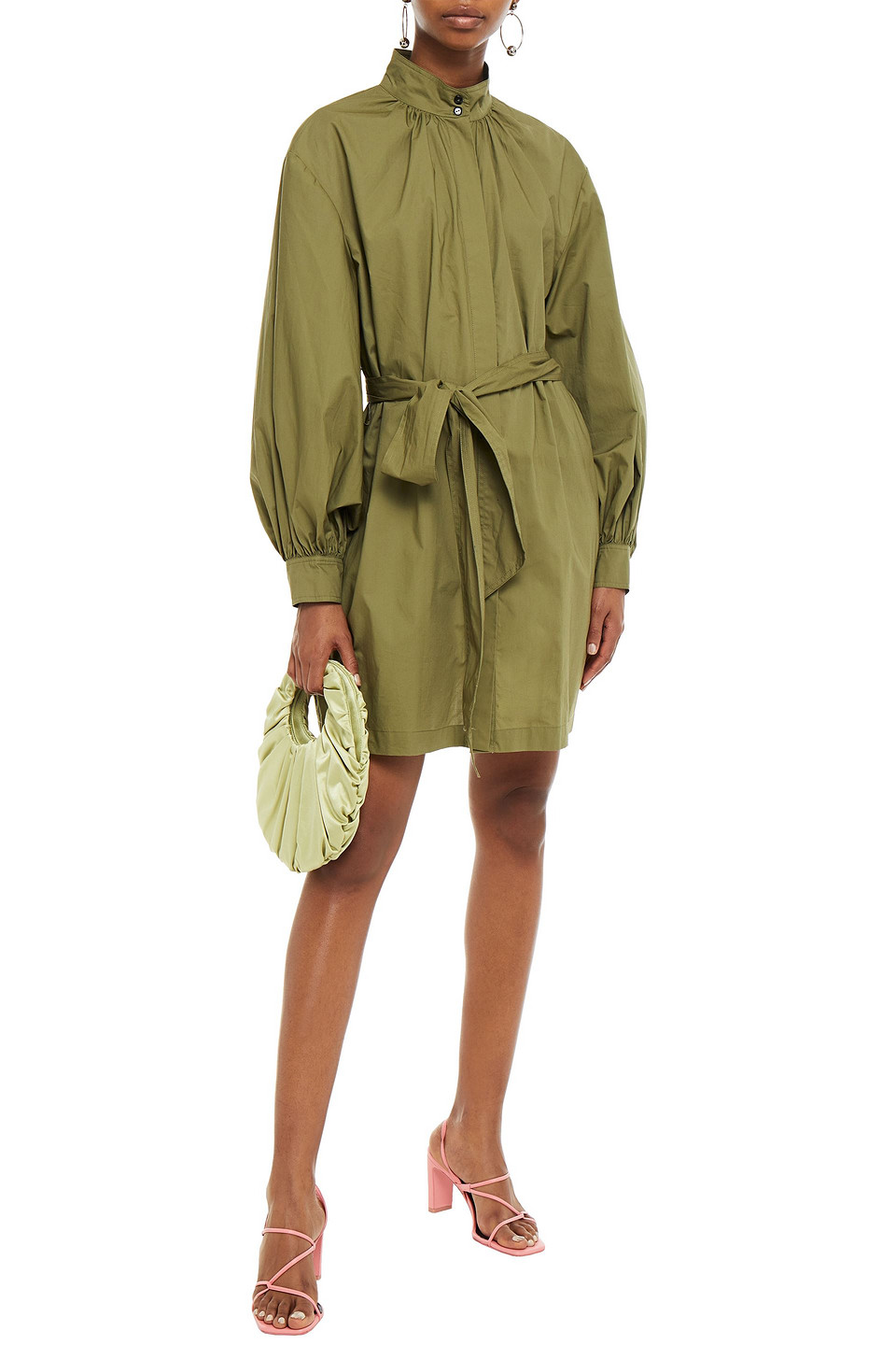 Baum Und Pferdgarten Apoline Belted Organic Cotton-poplin Mini Dress In Army Green | ModeSens Baum Und Pferdgarten Apoline Belted Organic Cotton-poplin Mini Dress In Army Green | ModeSens