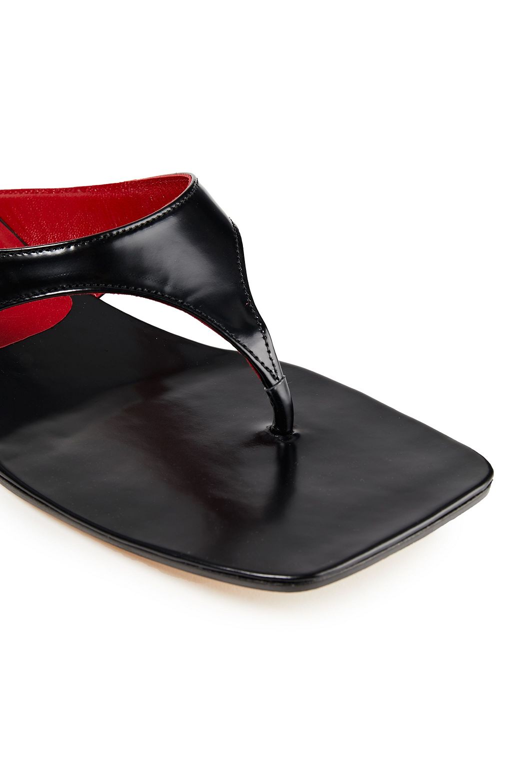 BY FAR Jack glossed-leather mules