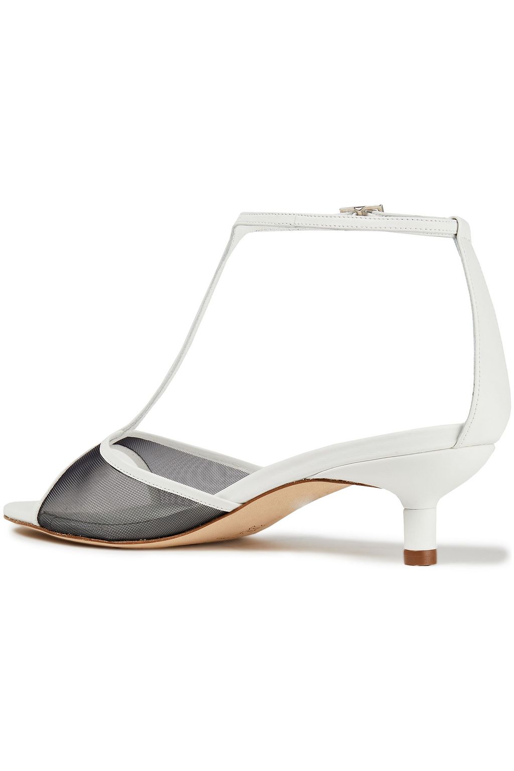 BY FAR Baby mesh-trimmed leather sandals