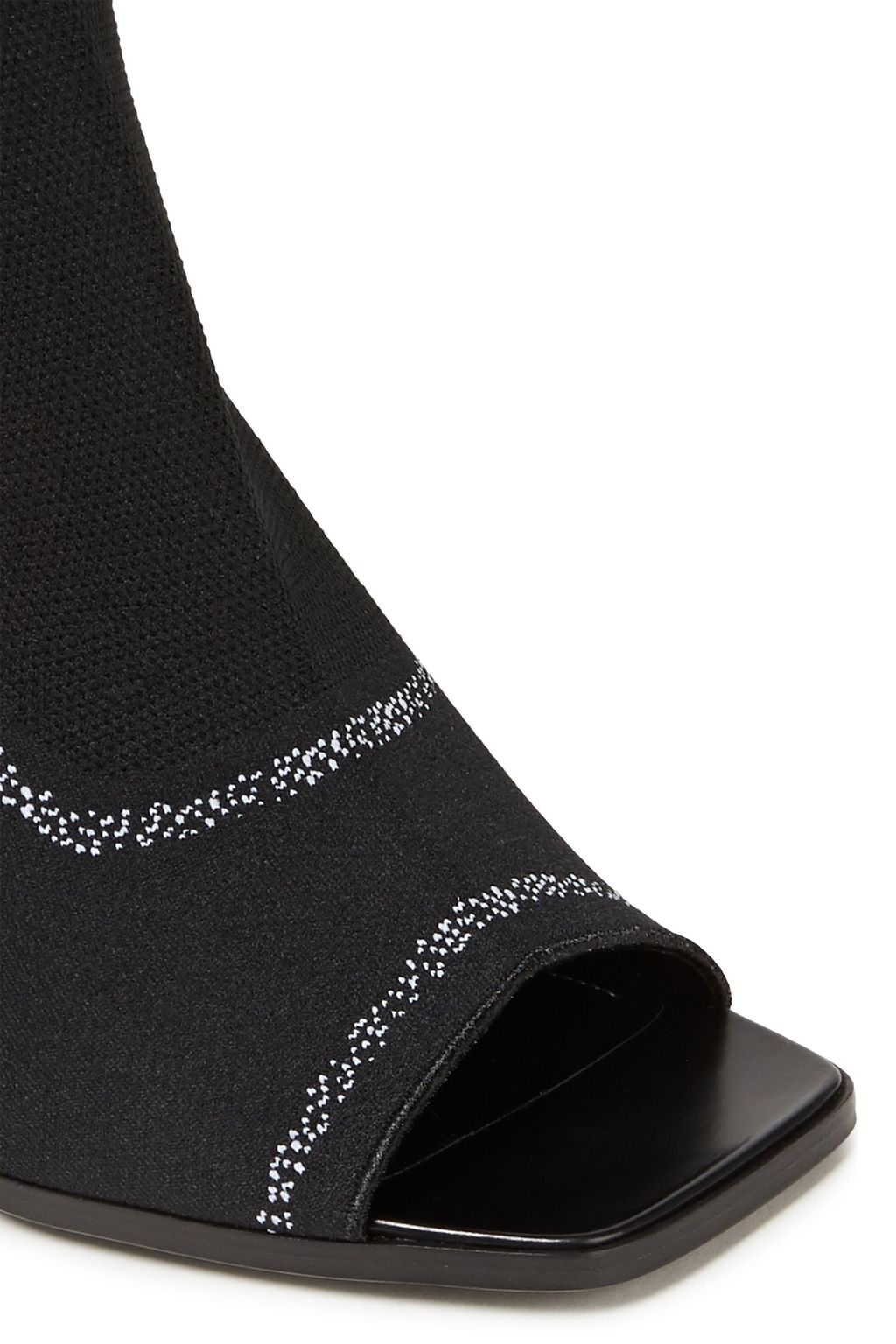 KENZO Leather-trimmed intarsia-knit ankle boots